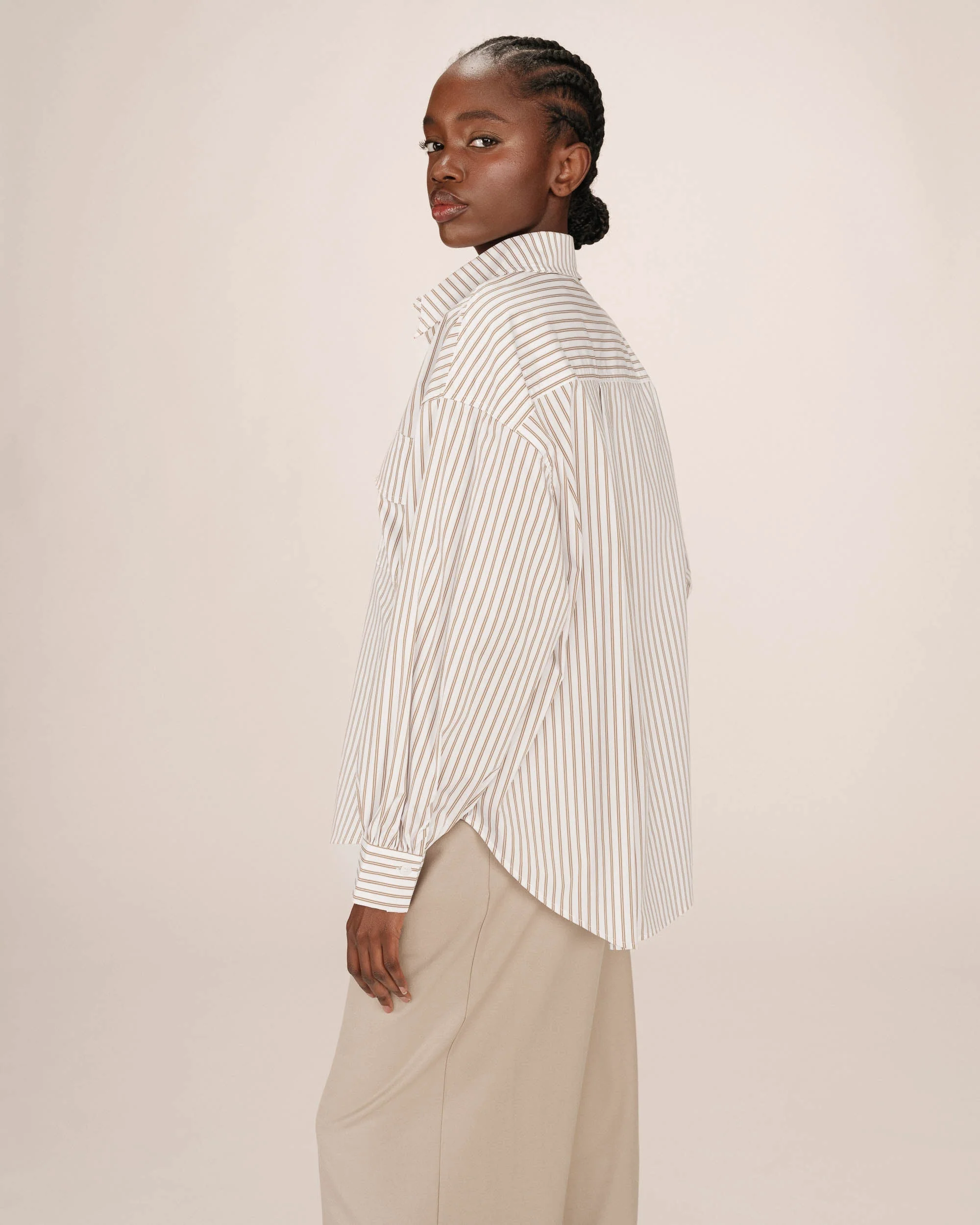 Chemise A Rayures Greige Sorbet - Image 5