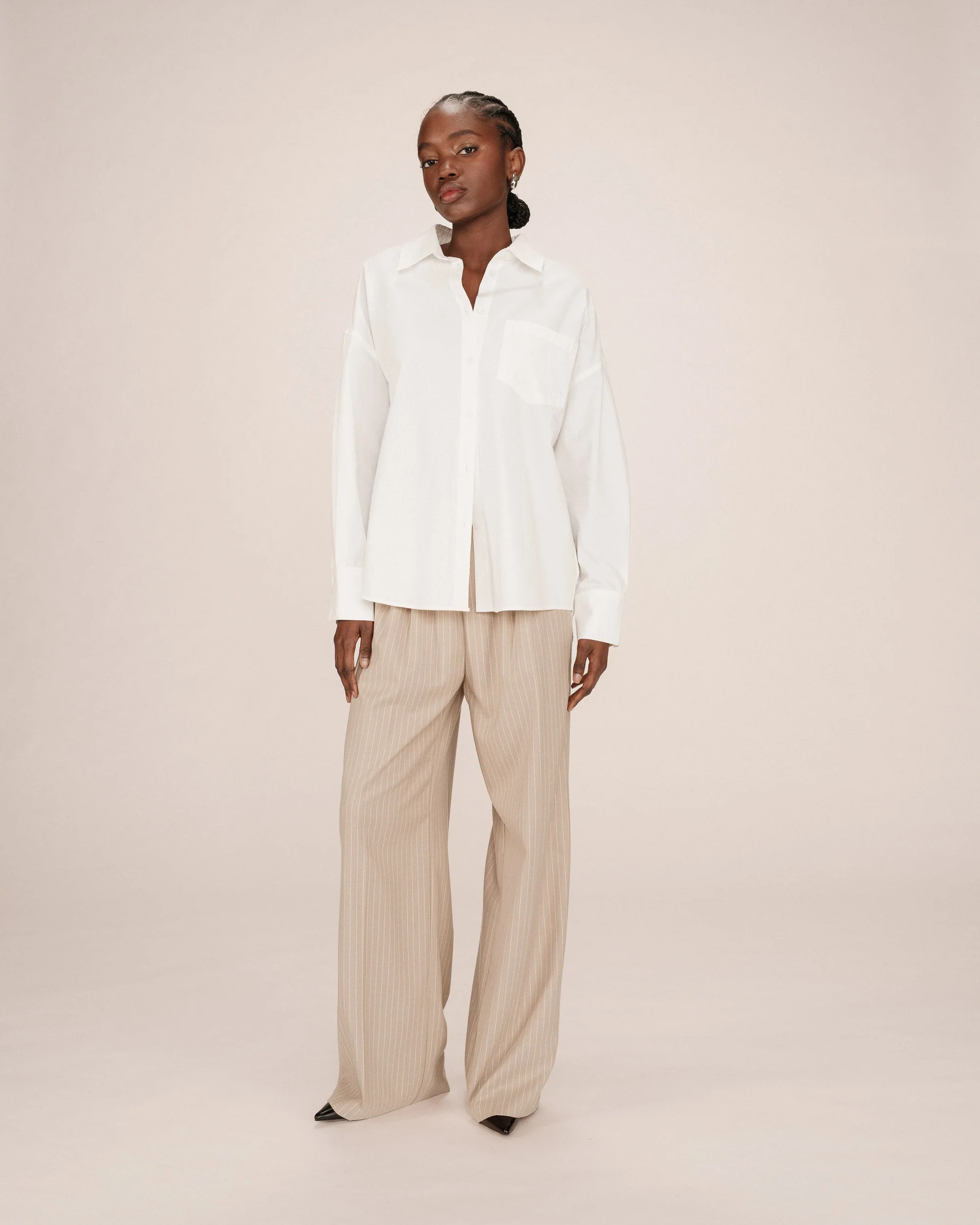Chemise Droite Ecru Stripe - Image 3