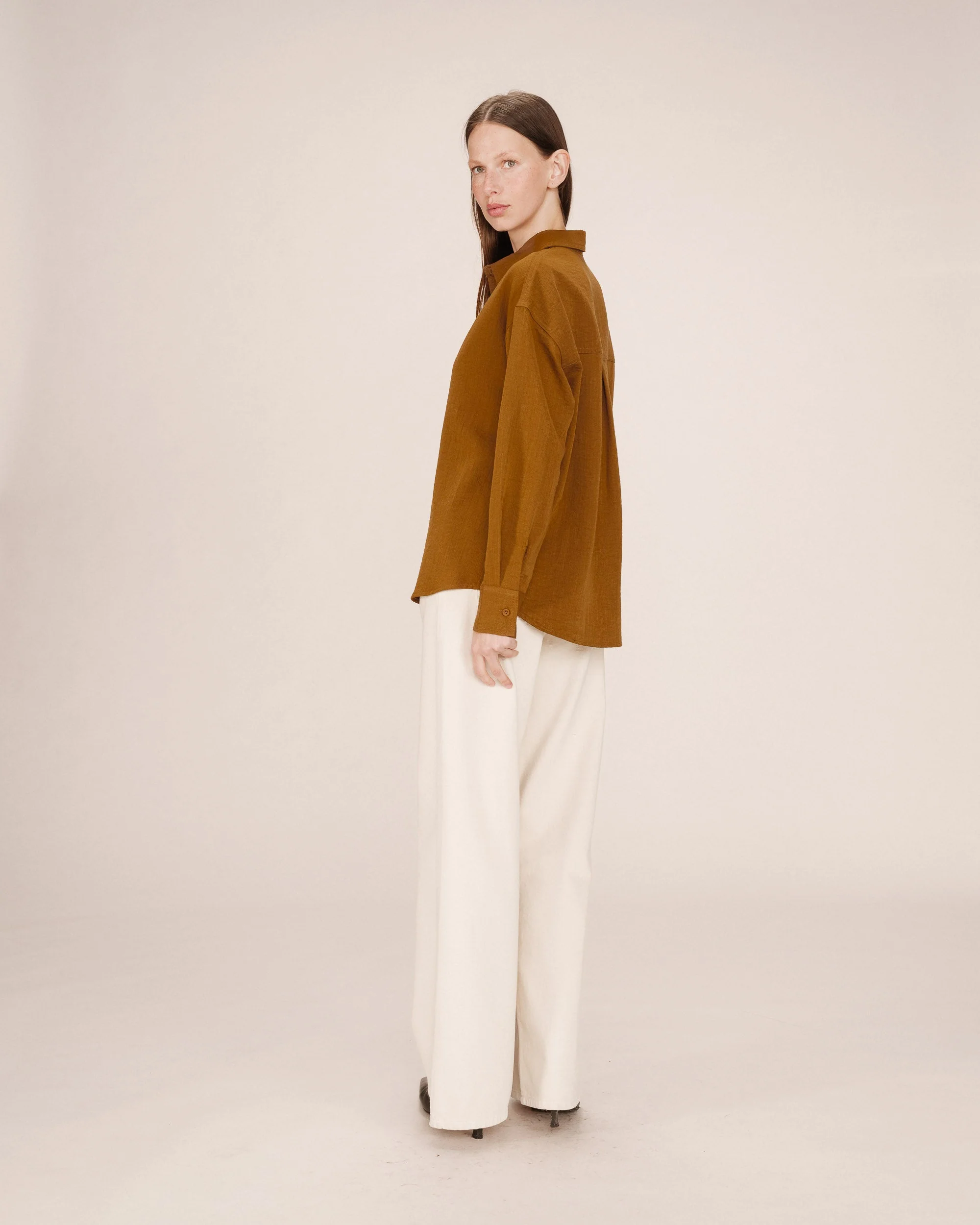 Chemise Droite Kaki Stripe - Image 4