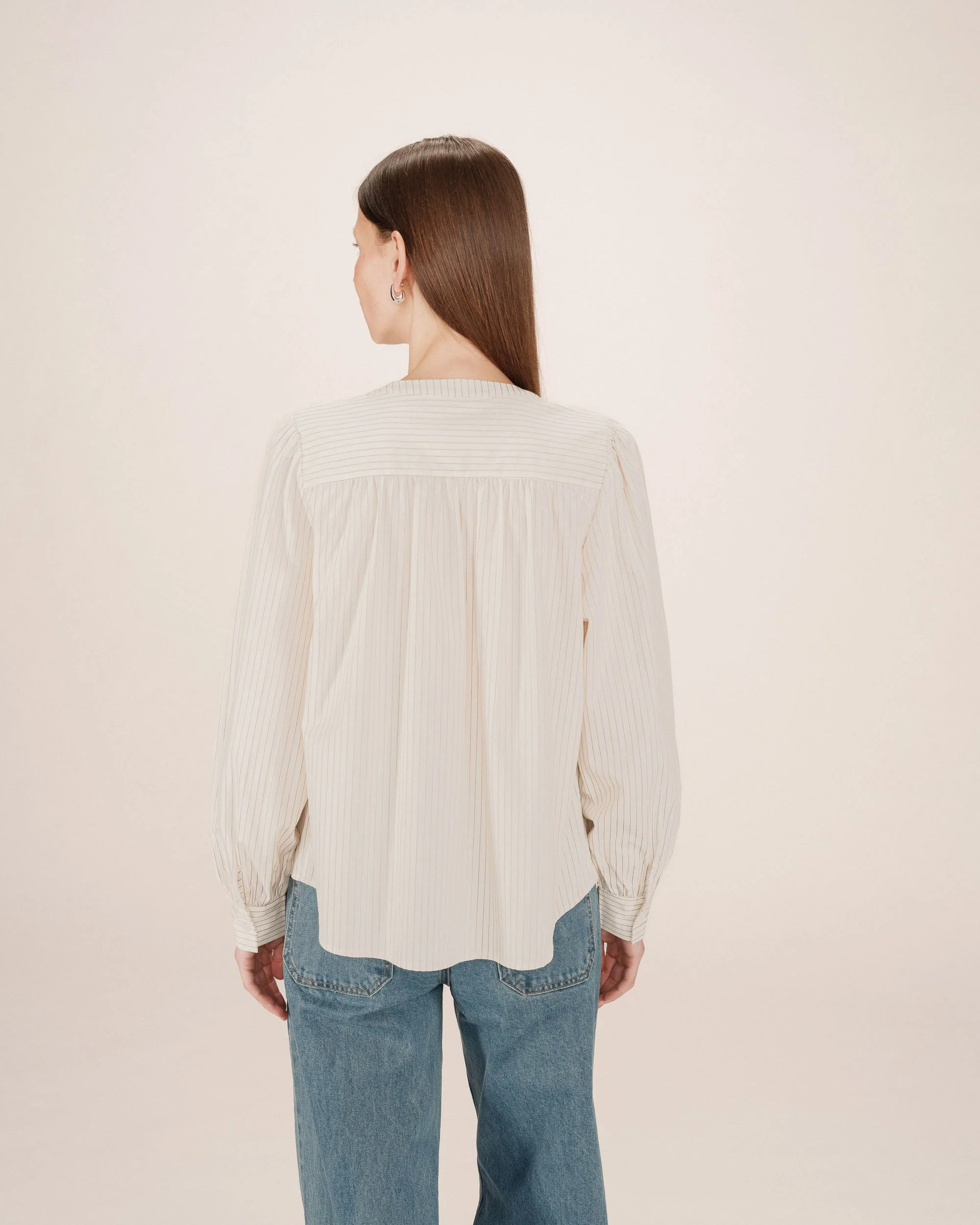 Chemise Rayee Ecru Sissi - Image 5