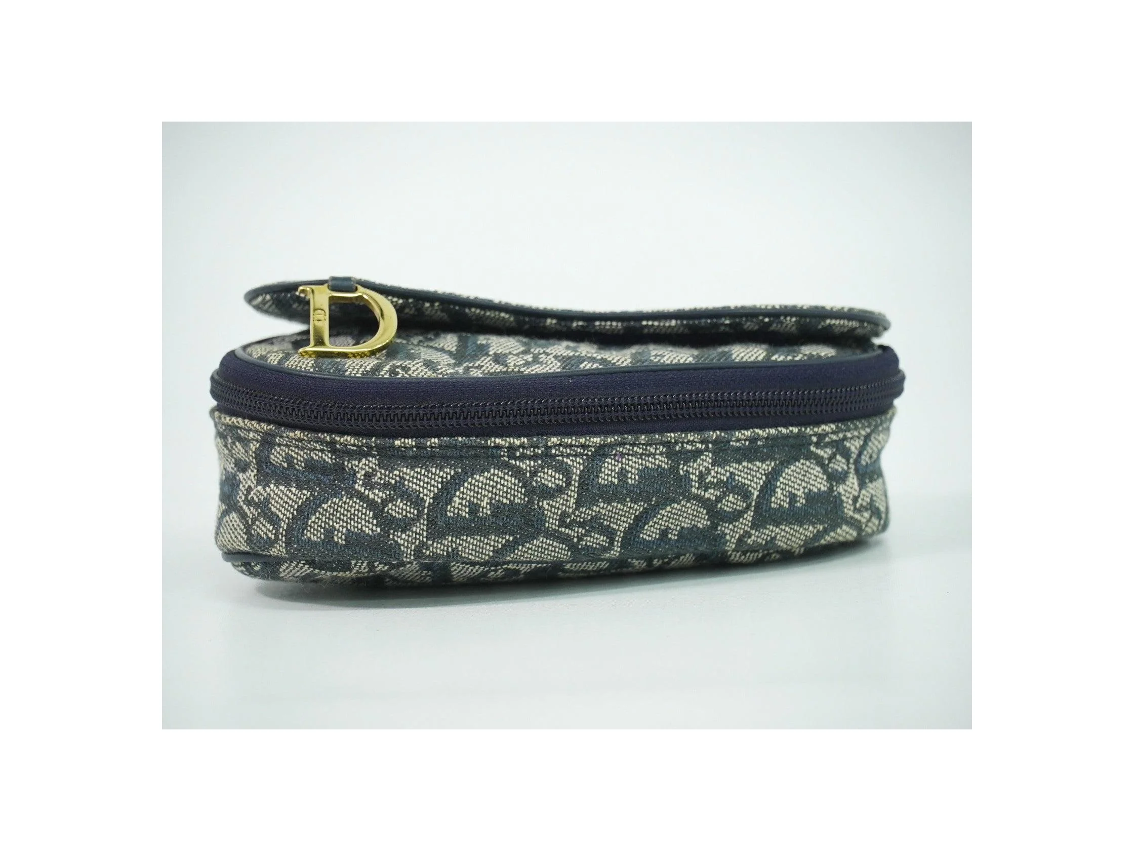 Pochette Zippée Christian Dior Saddle - Navy - Image 4