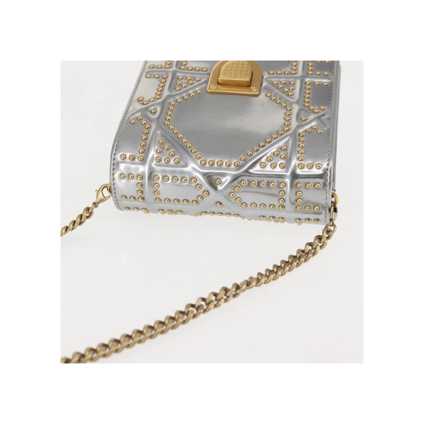 Pochette Verticale À Chaîne Christian Dior Diorama Ultra Matte - Silver - Image 15