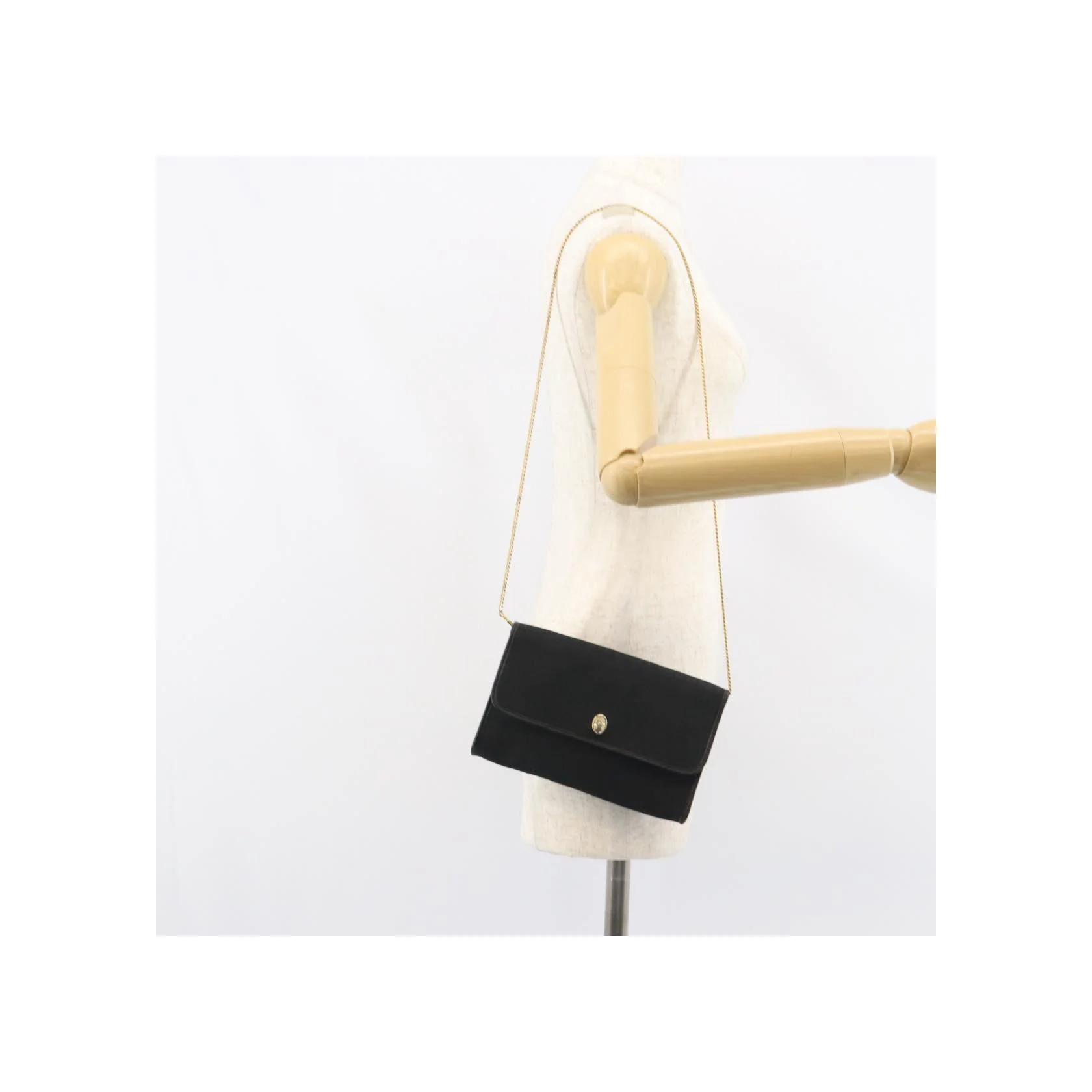 Sac À Bandoulière Christian Dior Vintage À Rabat Chaîne - Black - Image 12