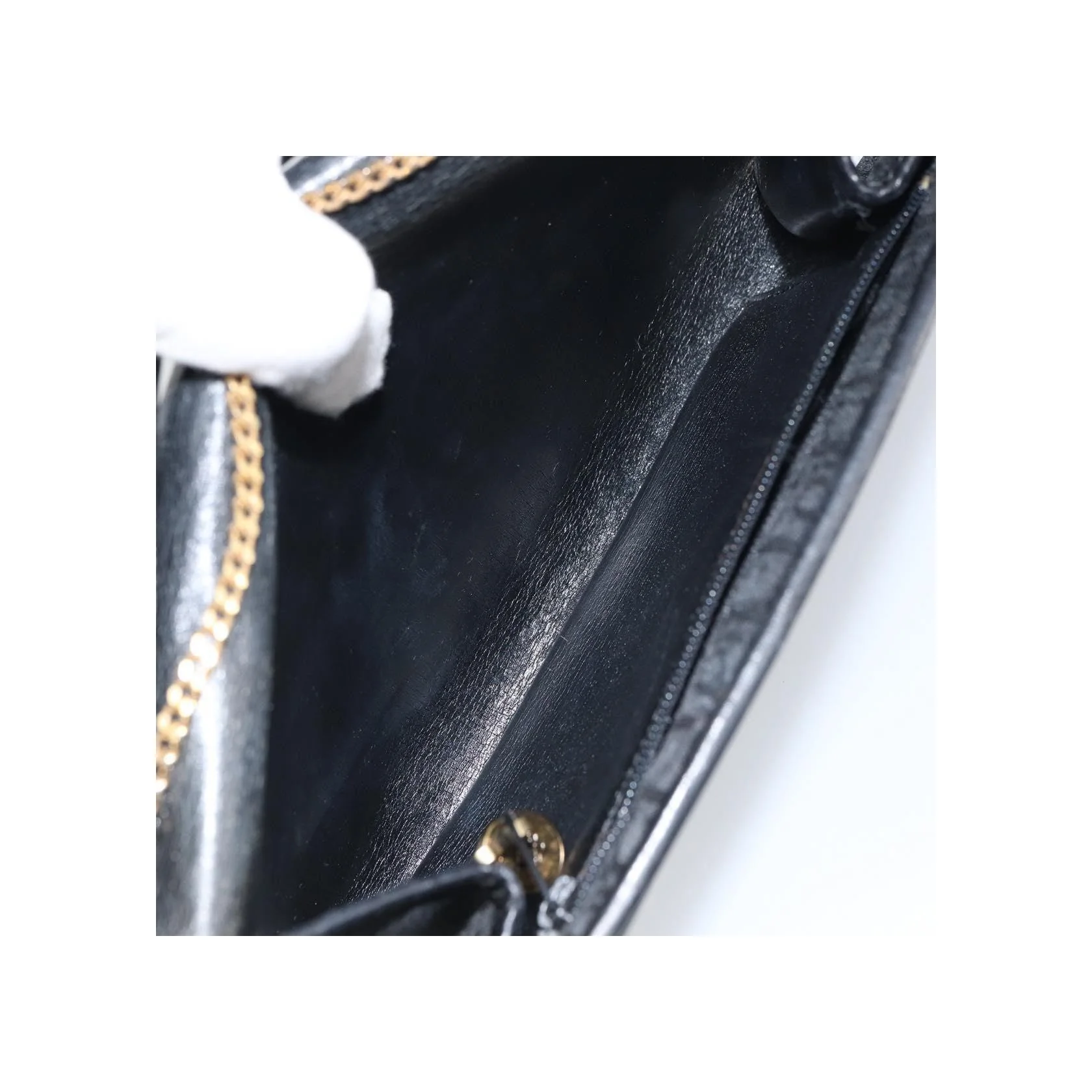 Sac À Bandoulière Christian Dior Vintage À Rabat Chaîne - Black - Image 5