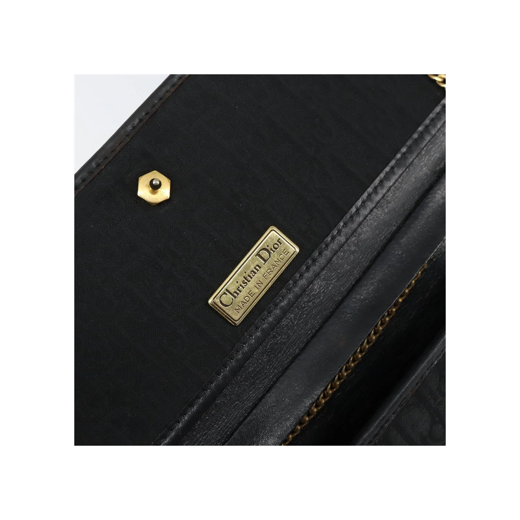 Sac À Bandoulière Christian Dior Vintage À Rabat Chaîne - Black - Image 6