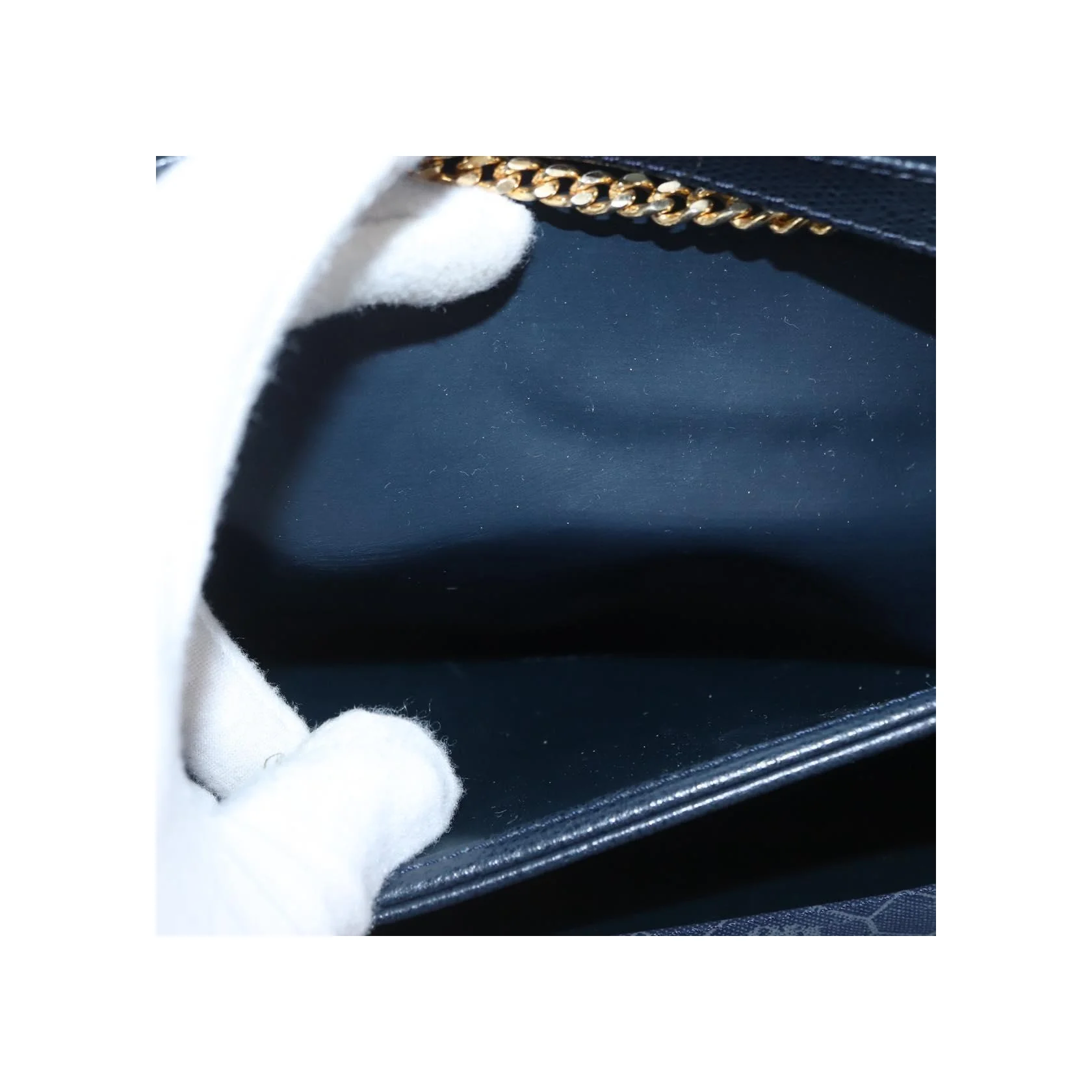 Sac À Bandoulière Christian Dior Vintage À Rabat Chaîne - Navy - Image 17