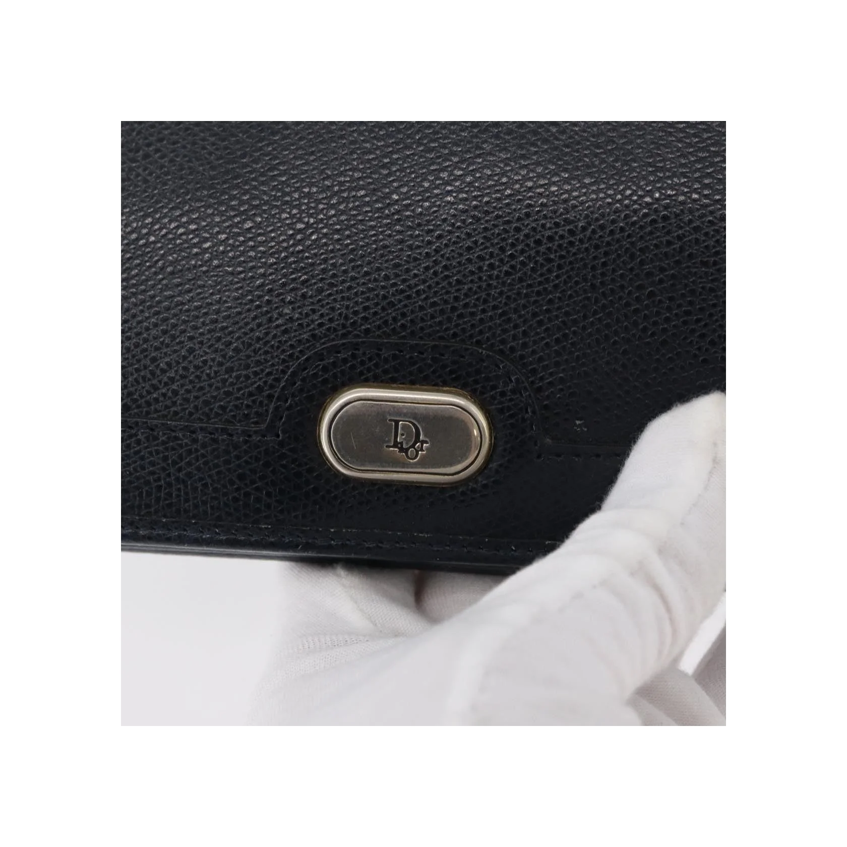 Sac À Bandoulière Christian Dior Vintage À Rabat Chaîne - Navy - Image 19