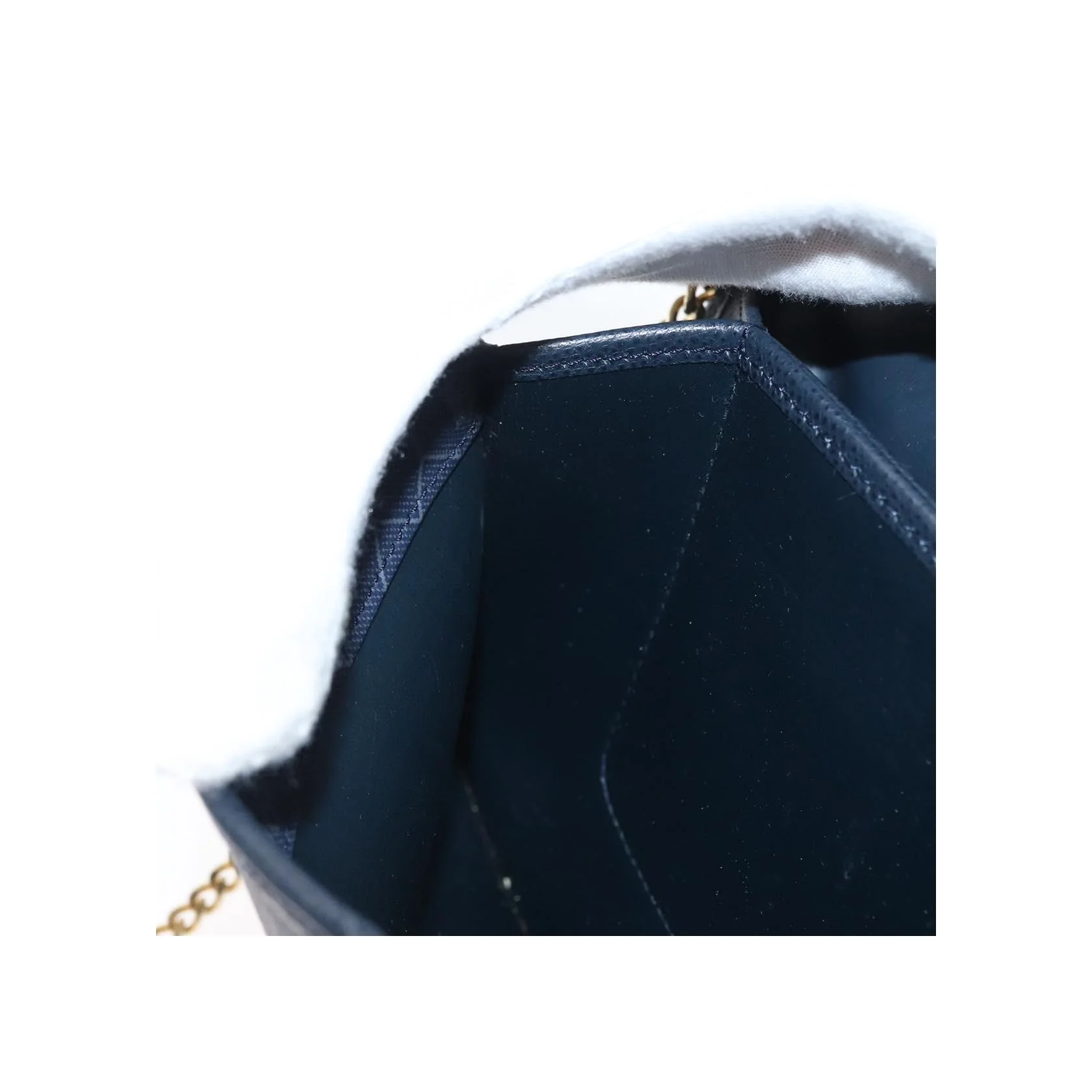 Sac À Bandoulière Christian Dior Vintage À Rabat Chaîne - Navy - Image 21