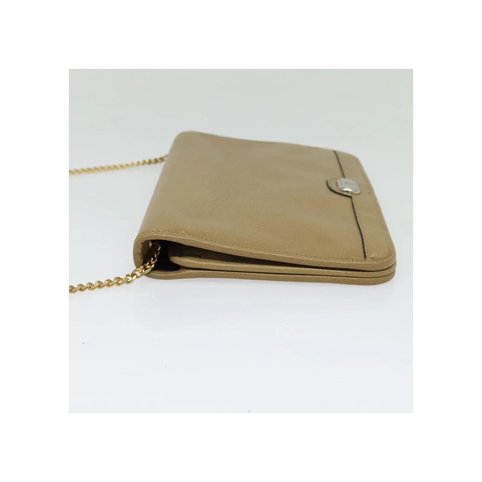 Sac À Bandoulière Christian Dior Vintage À Rabat Chaîne - Beige - Image 3