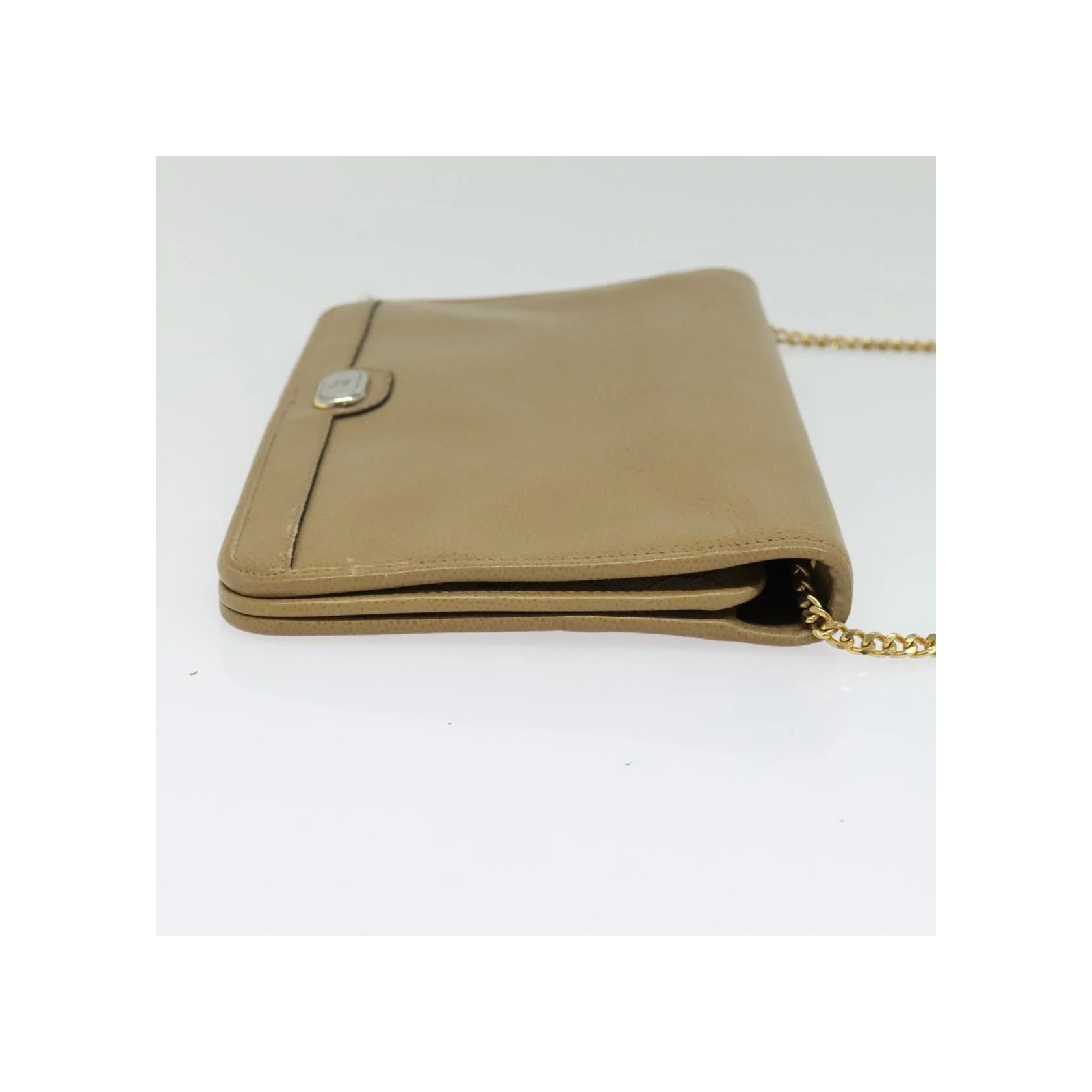 Sac À Bandoulière Christian Dior Vintage À Rabat Chaîne - Beige - Image 4