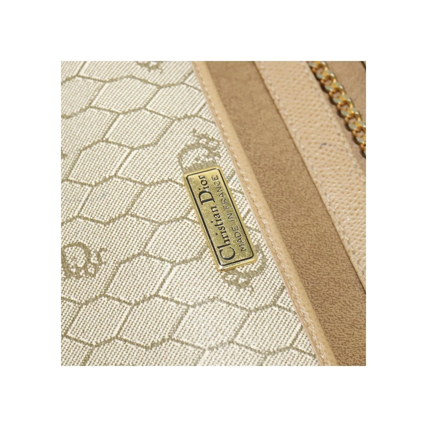 Sac À Bandoulière Christian Dior Vintage À Rabat Chaîne - Beige - Image 6