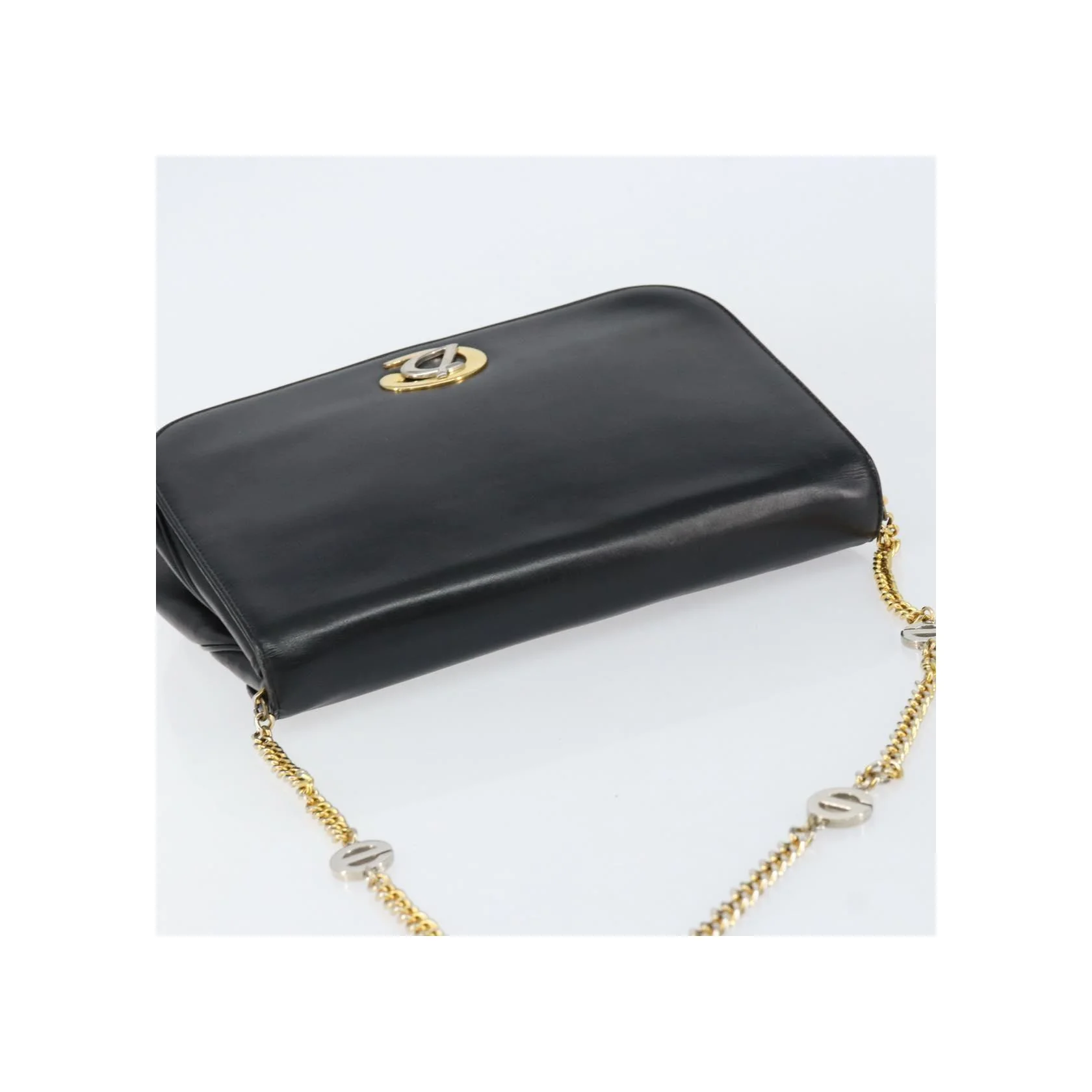 Sac À Bandoulière Christian Dior Vintage À Rabat Chaîne - Black - Image 13