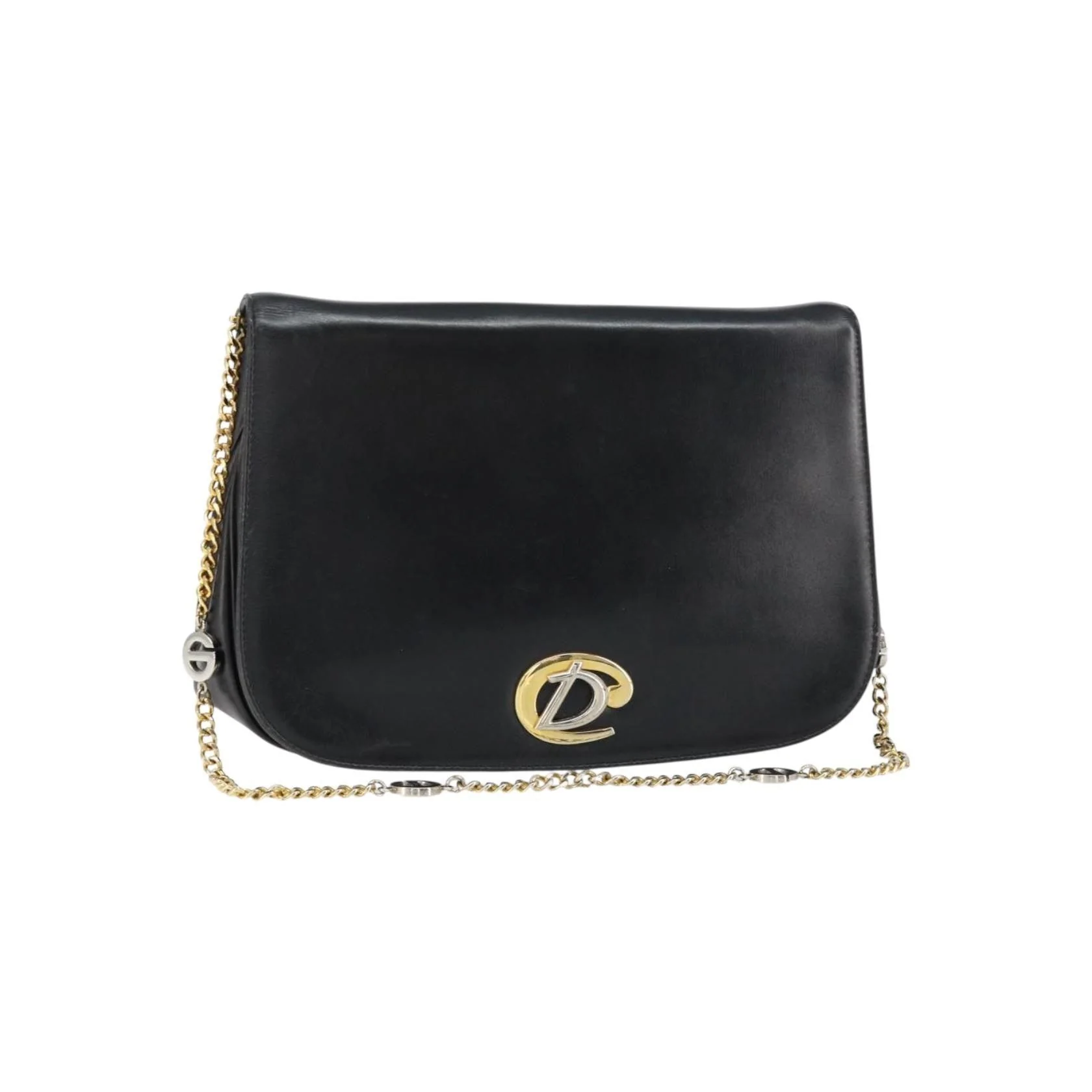 Sac À Bandoulière Christian Dior Vintage À Rabat Chaîne - Black - Image 18