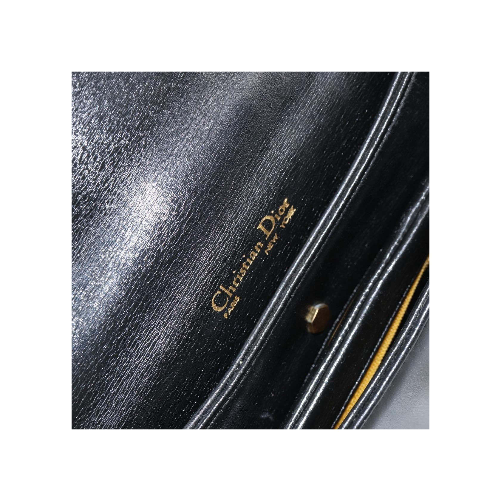 Sac À Bandoulière Christian Dior Vintage À Rabat Chaîne - Black - Image 6