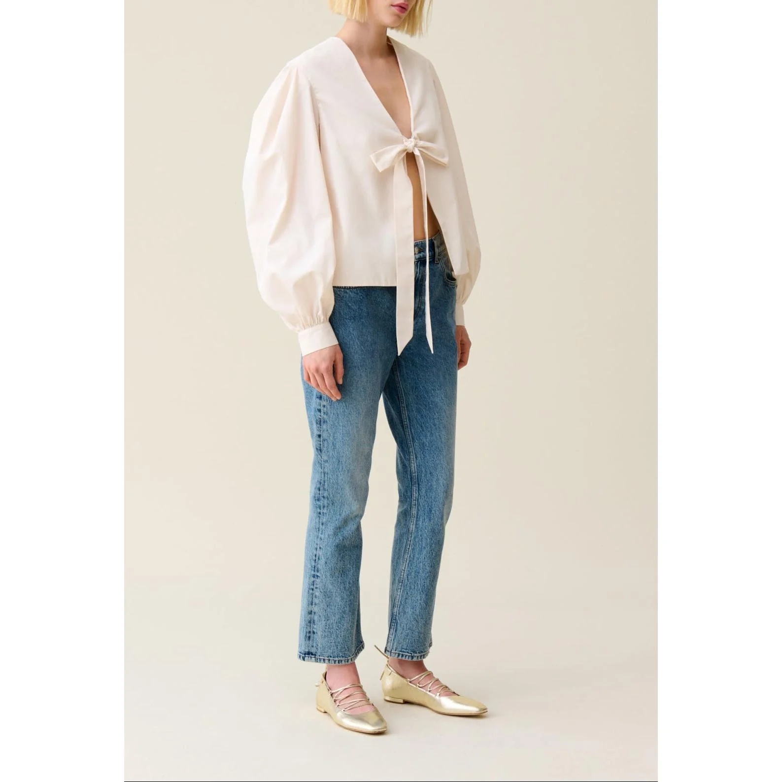 Blouse Col V À Nouer - Image 5