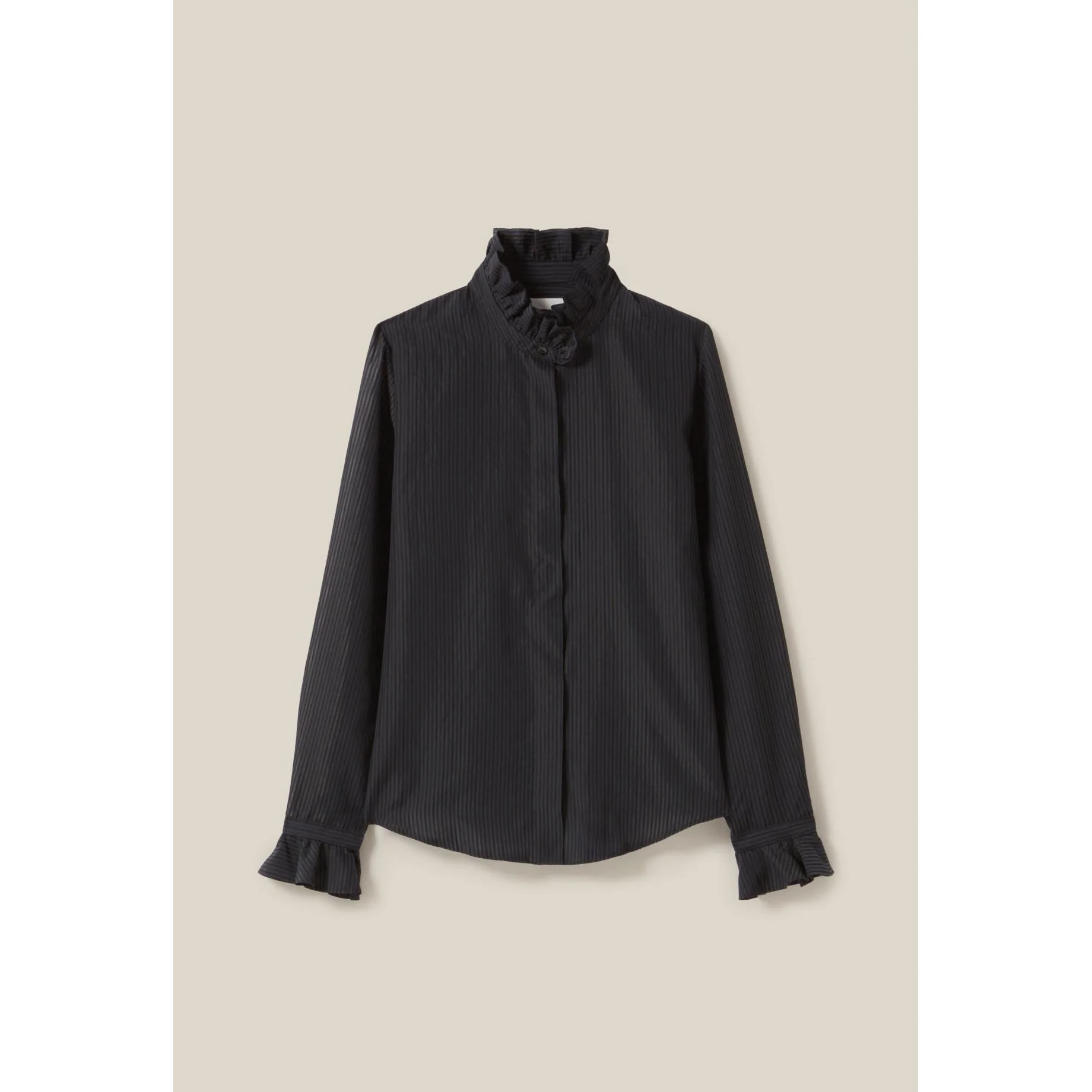 Chemise Fluide Col Volanté Rayures - Image 2
