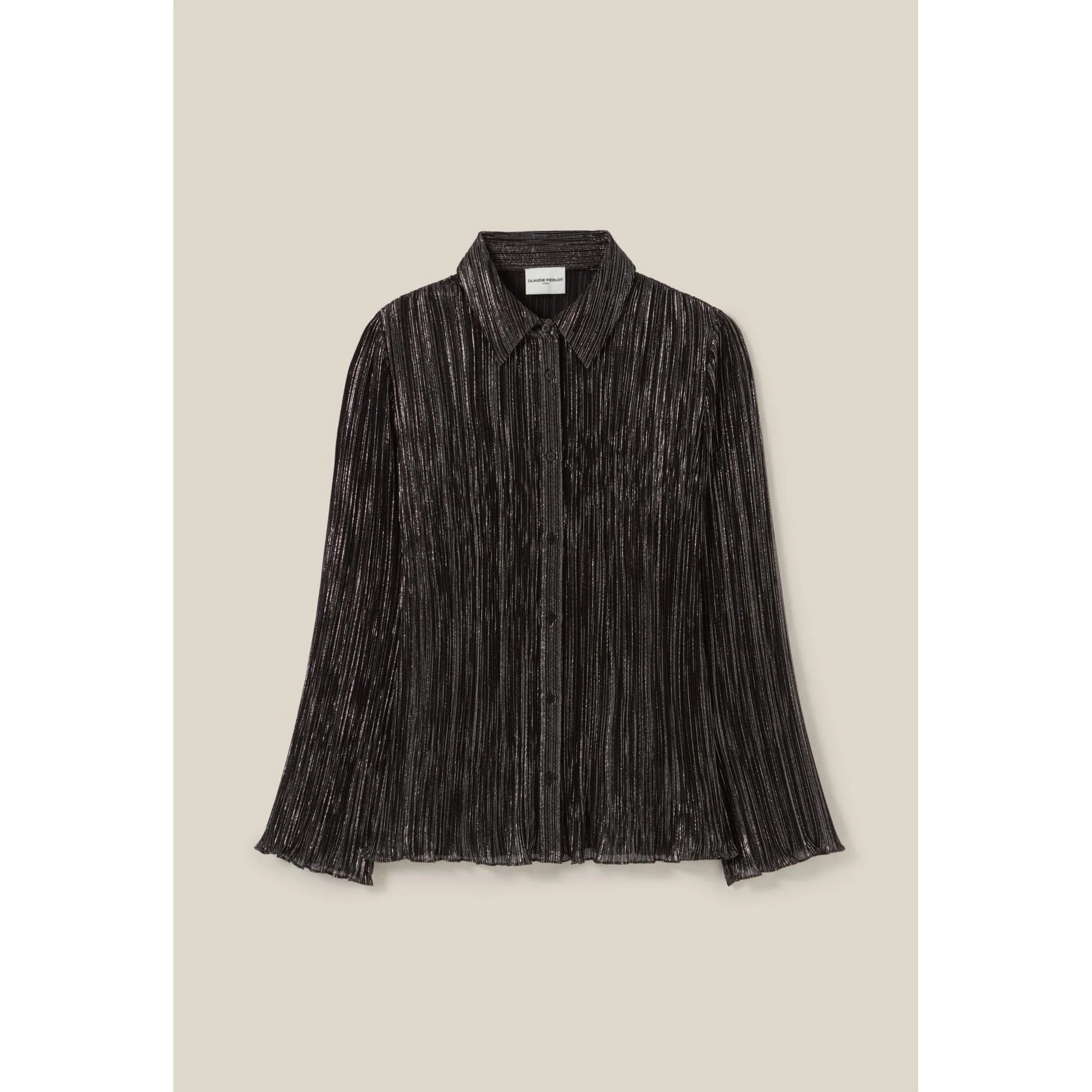 Blouse Plissée Fluide Argentée - Image 4