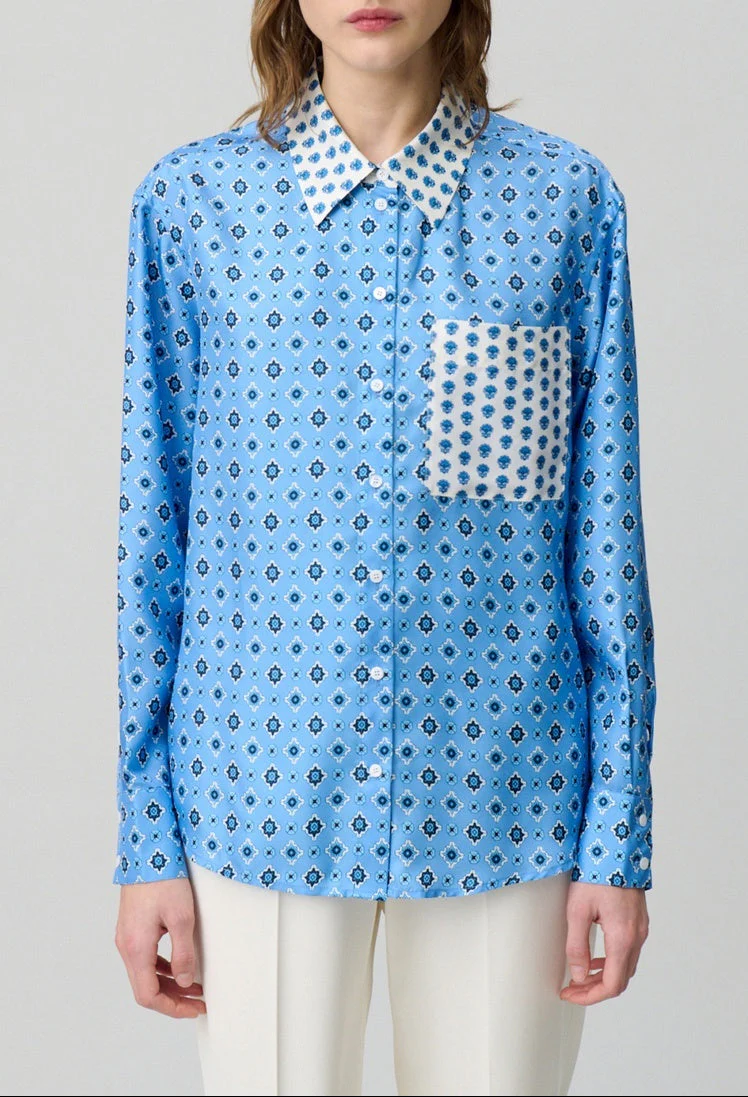 Chemise Ciara Print Bleu Fonce - Image 4