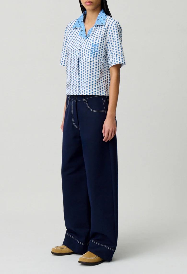 Chemise Clelia Print Bleu Clair - Image 2