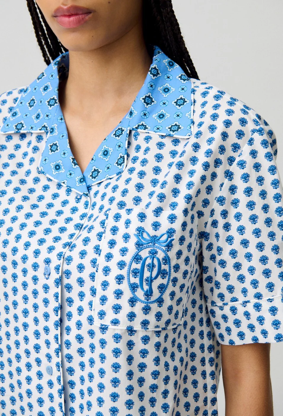 Chemise Clelia Print Bleu Clair - Image 3