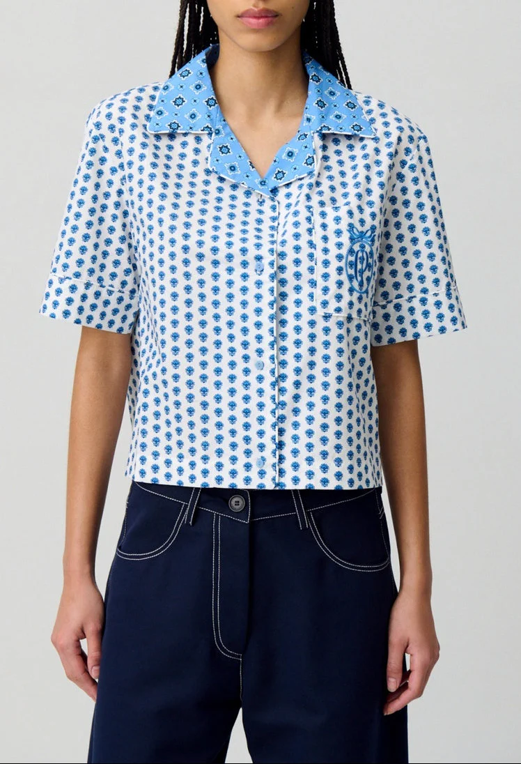 Chemise Clelia Print Bleu Clair - Image 4