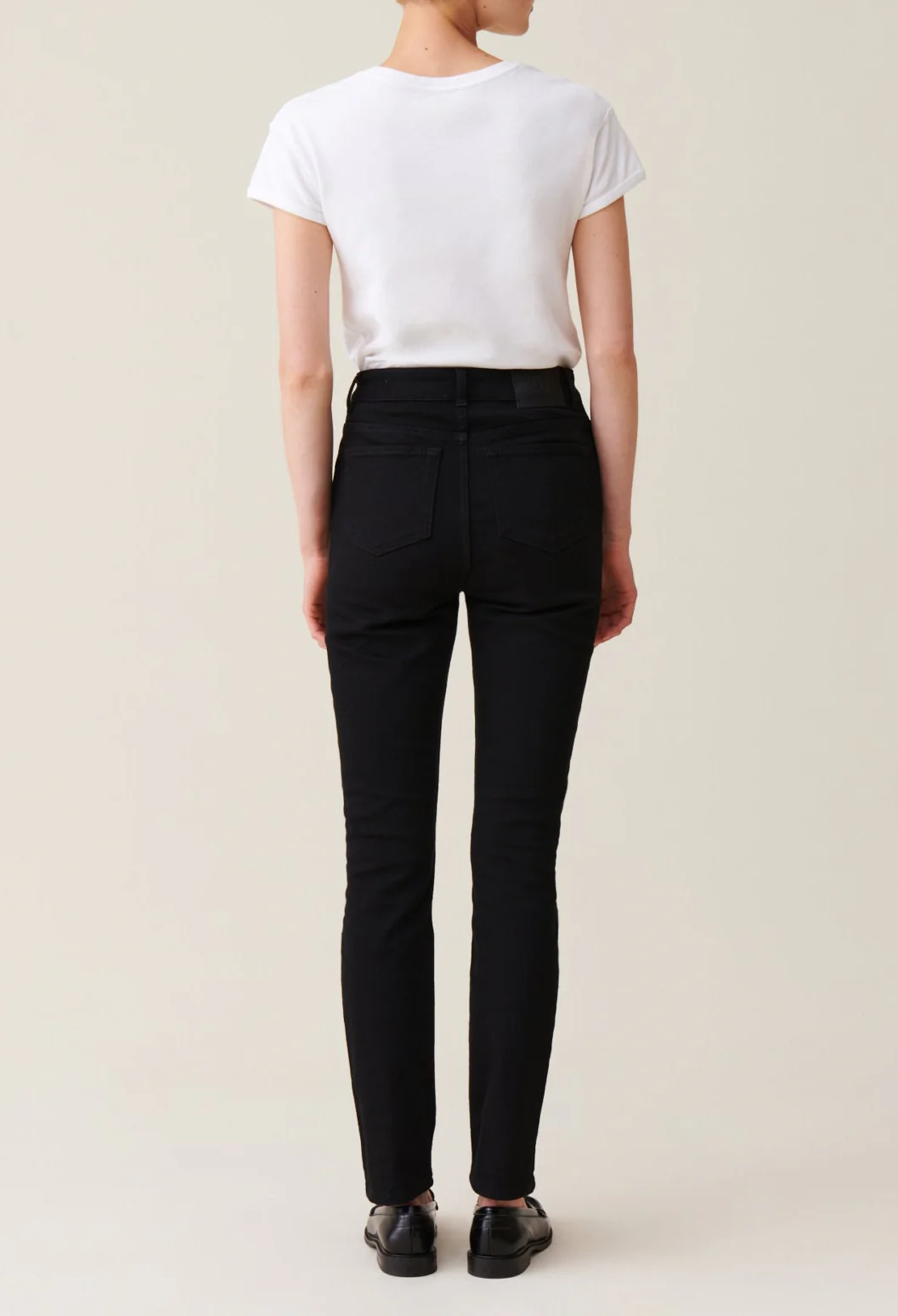 Jean Slim Noir Taille Mi-Haute - Image 3