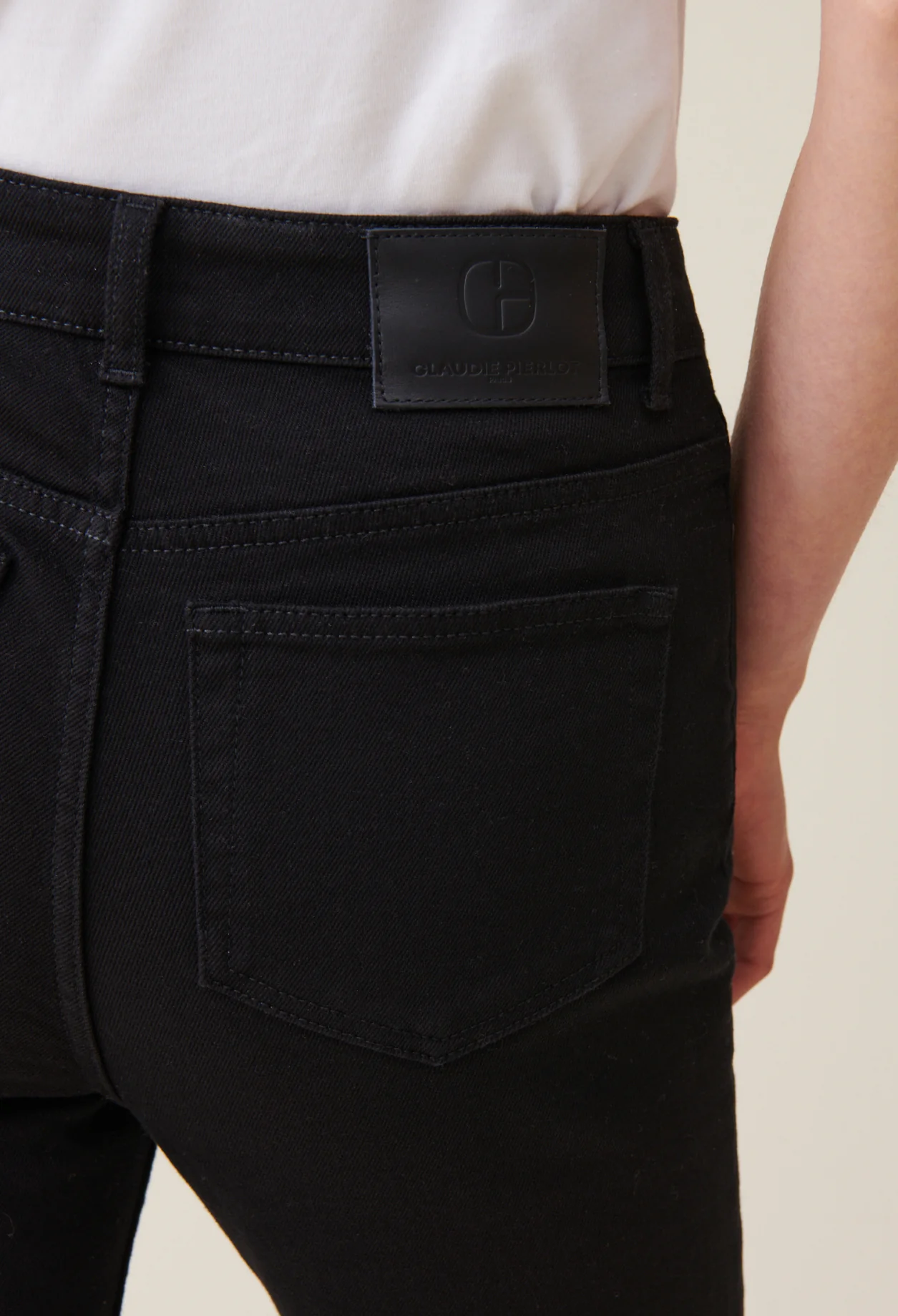 Jean Slim Noir Taille Mi-Haute - Image 4