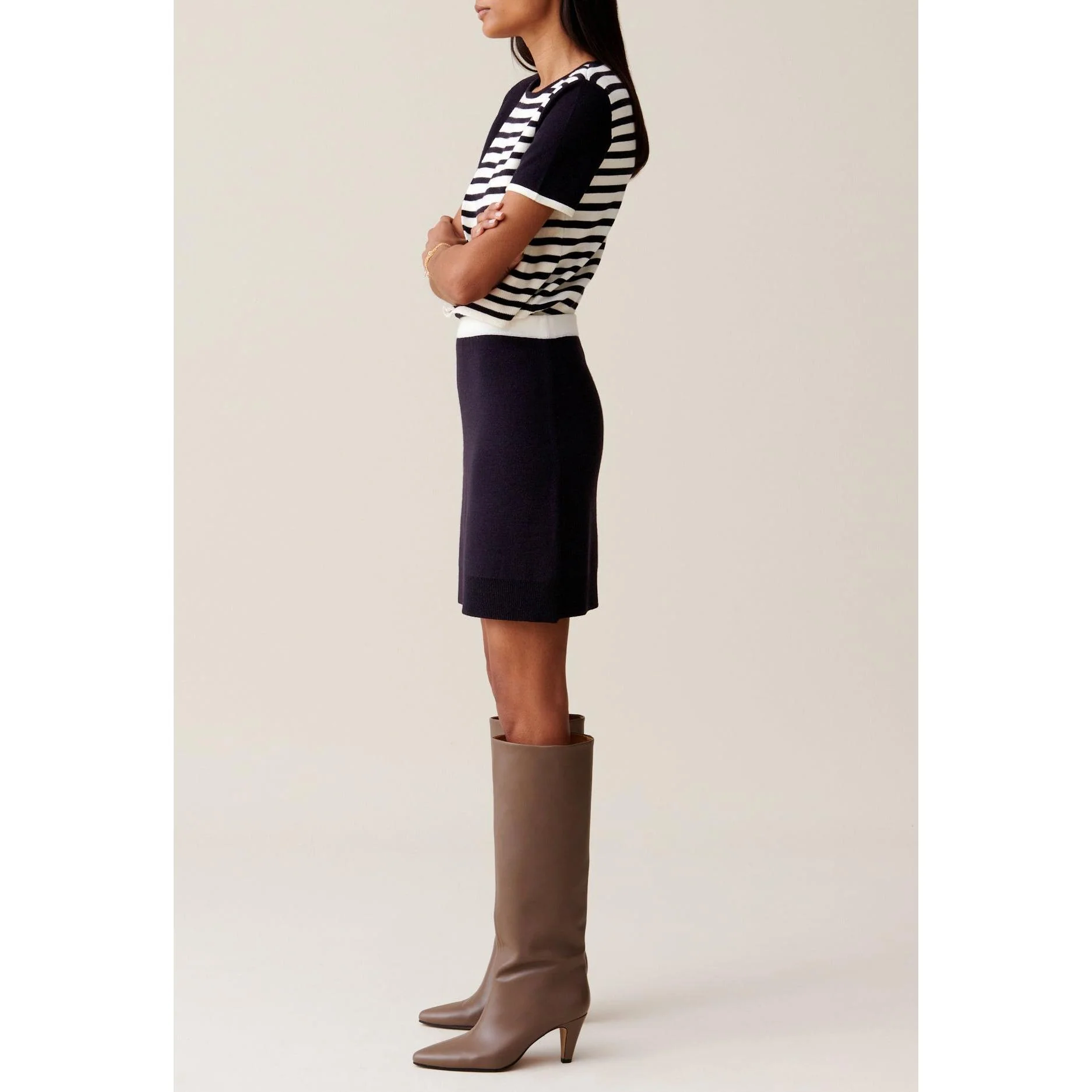 Jupe Courte Laine Taille Élastiquée - Image 4