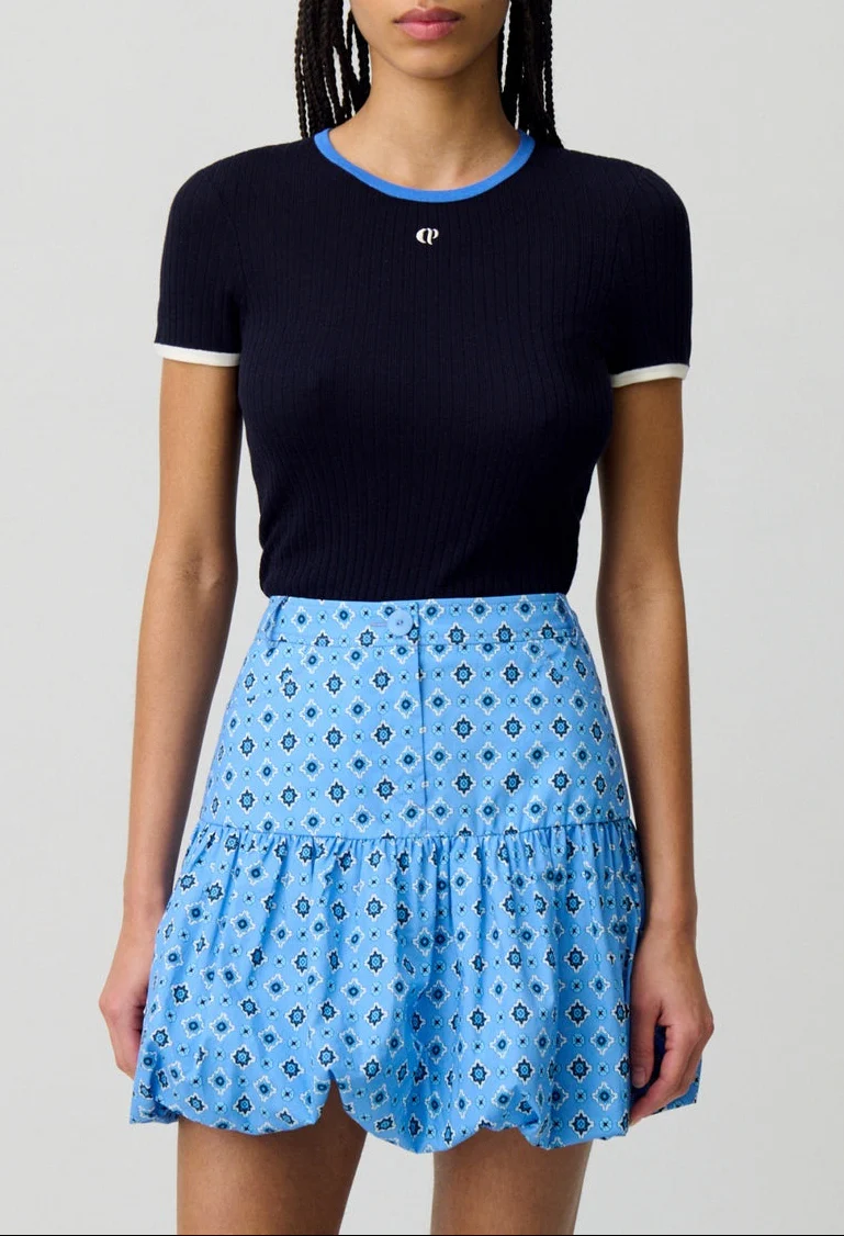Jupe Sunebis Print Bleu Fonce - Image 5