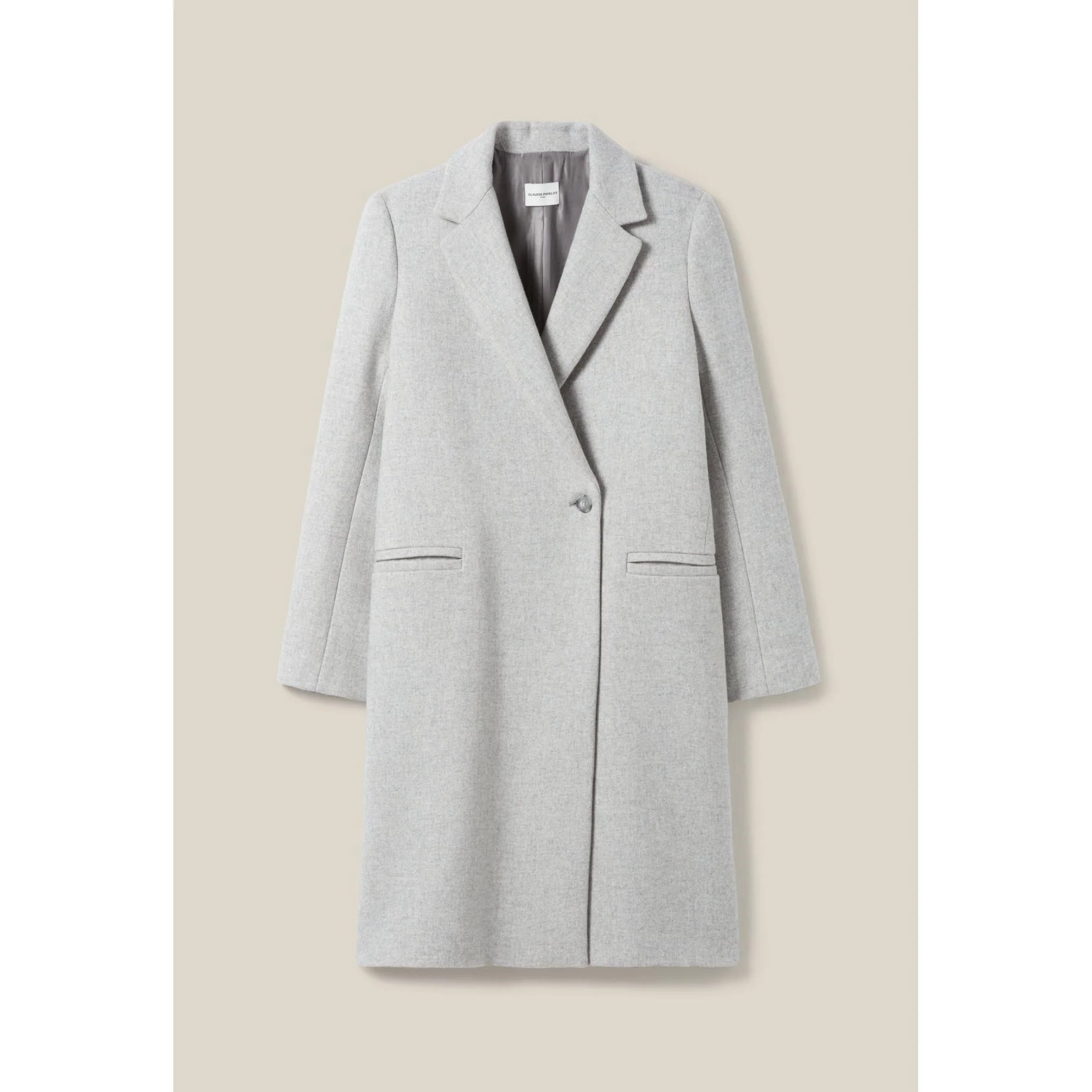 Manteau Mi-Long Tailleur Gris Clair - Image 5