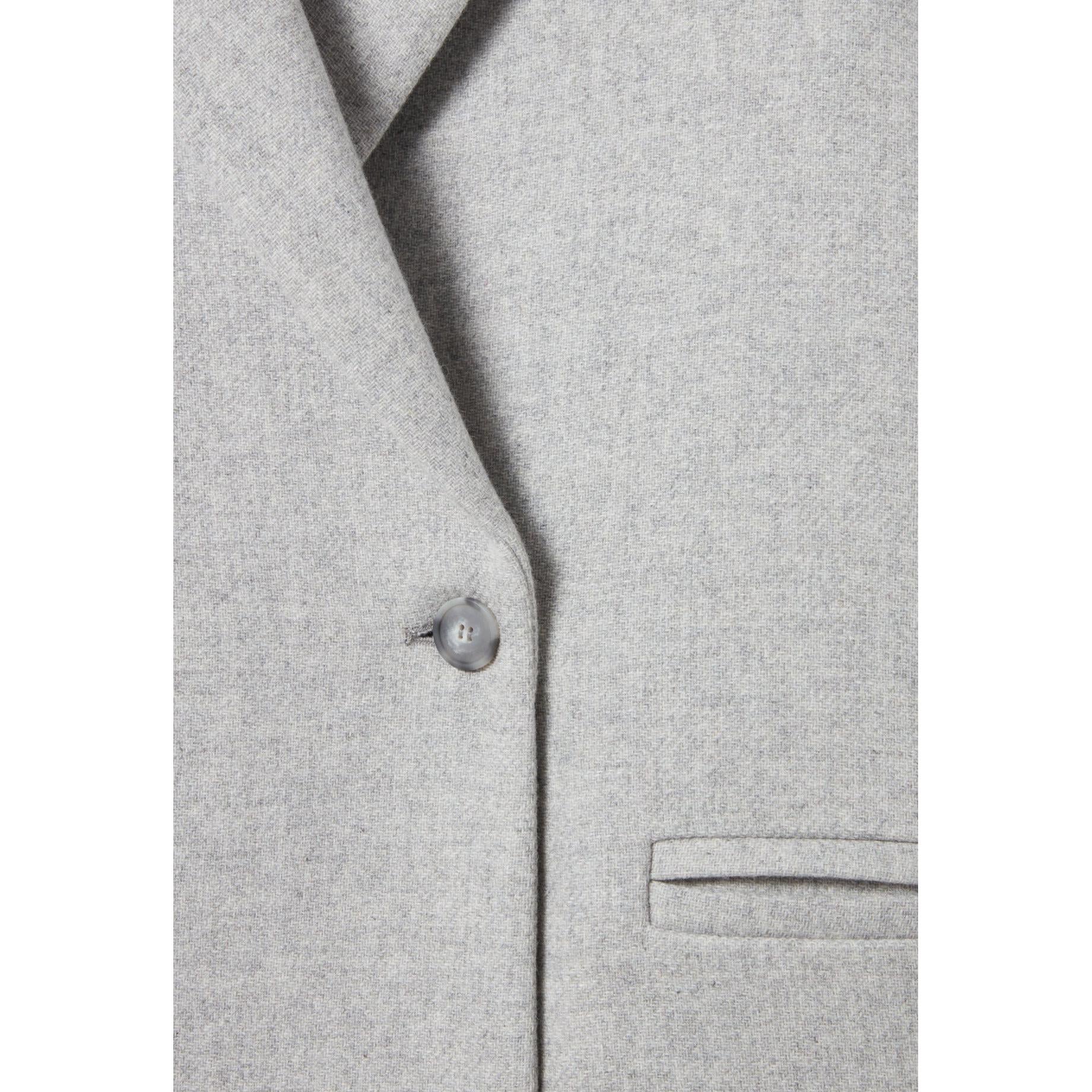 Manteau Mi-Long Tailleur Gris Clair - Image 6