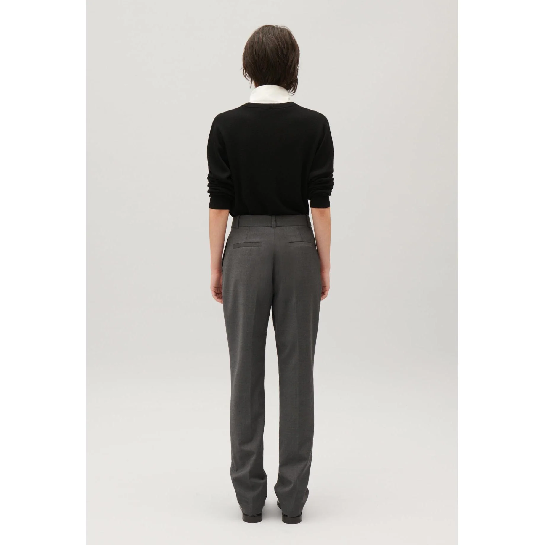 Pantalon Tailleur Gris Chiné - Image 3