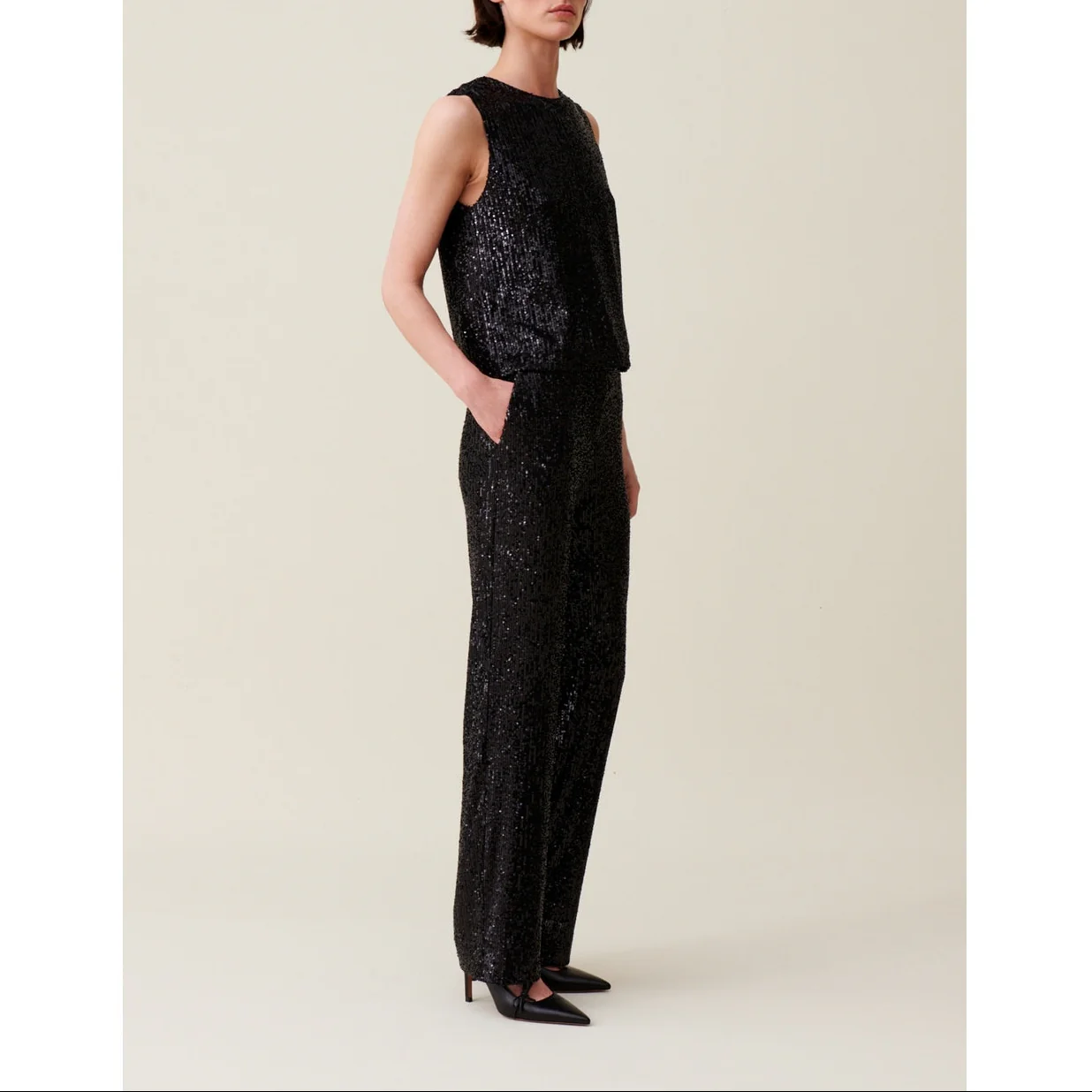 Pantalon Paillette Noir - Image 3