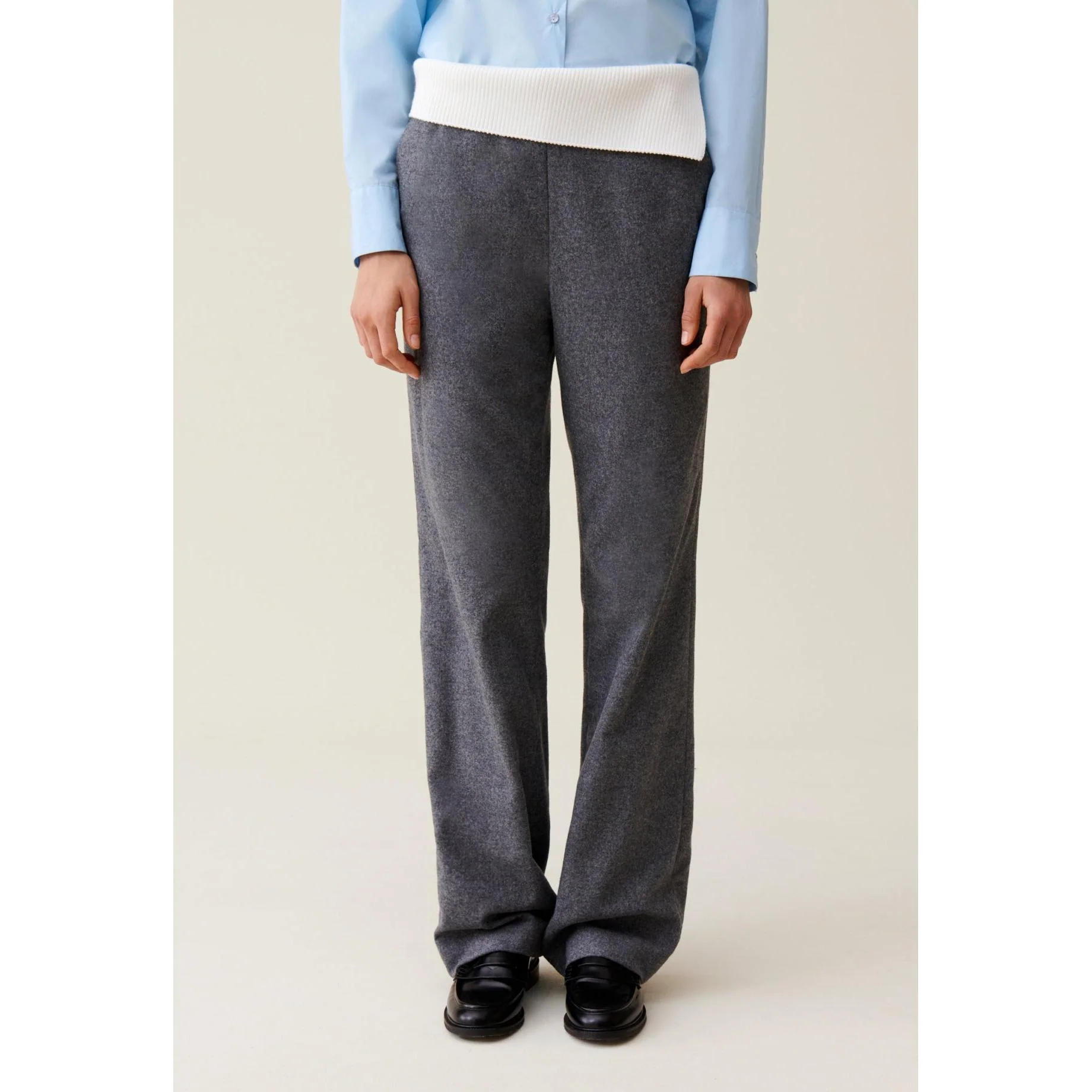 Pantalon Droit Ceinture Contrastée - Image 2