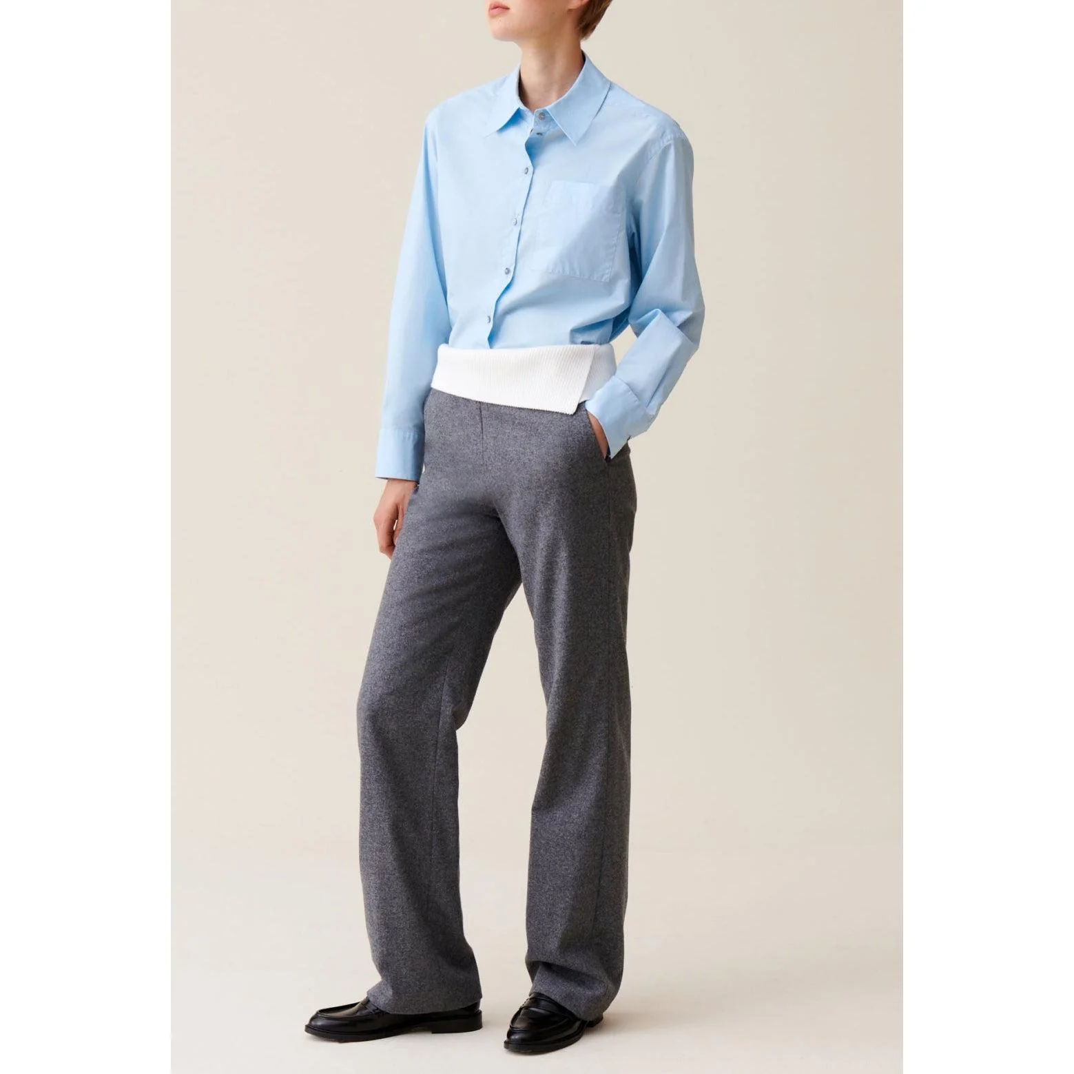 Pantalon Droit Ceinture Contrastée - Image 3