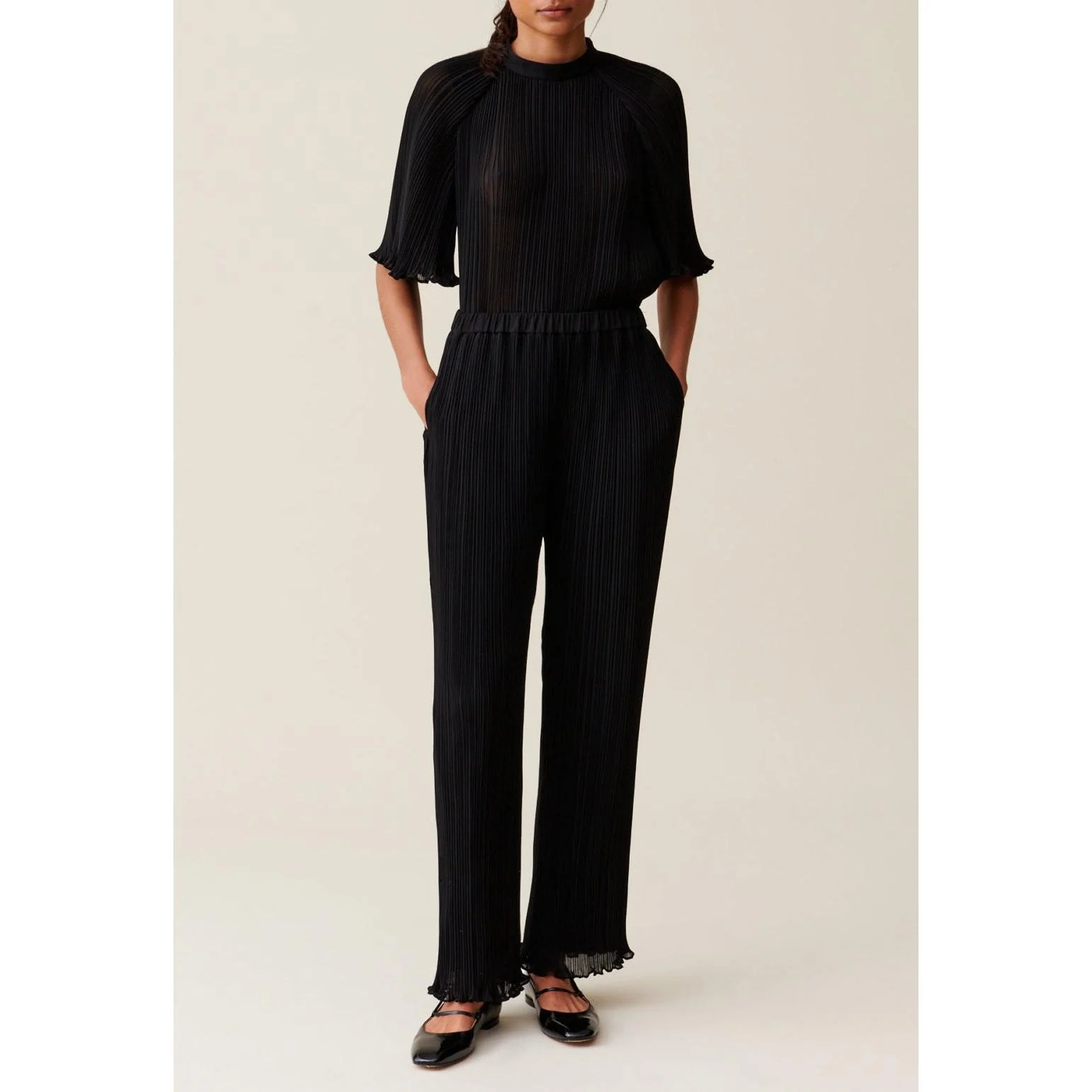 Pantalon Fluide Plissé Volanté - Image 3