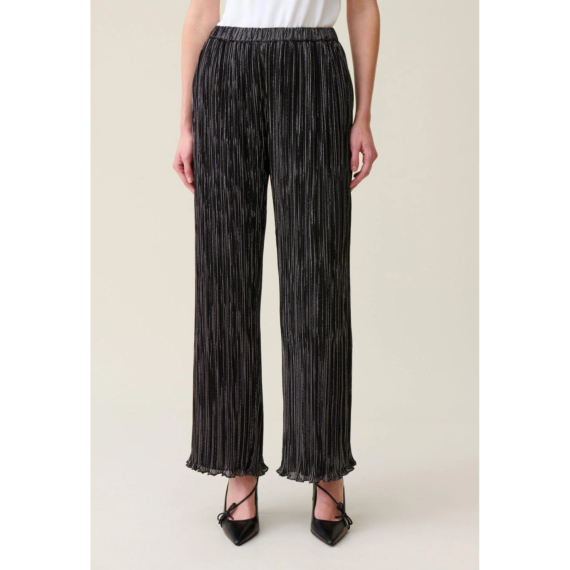 Pantalon Fluide Plissé Argenté - Image 3