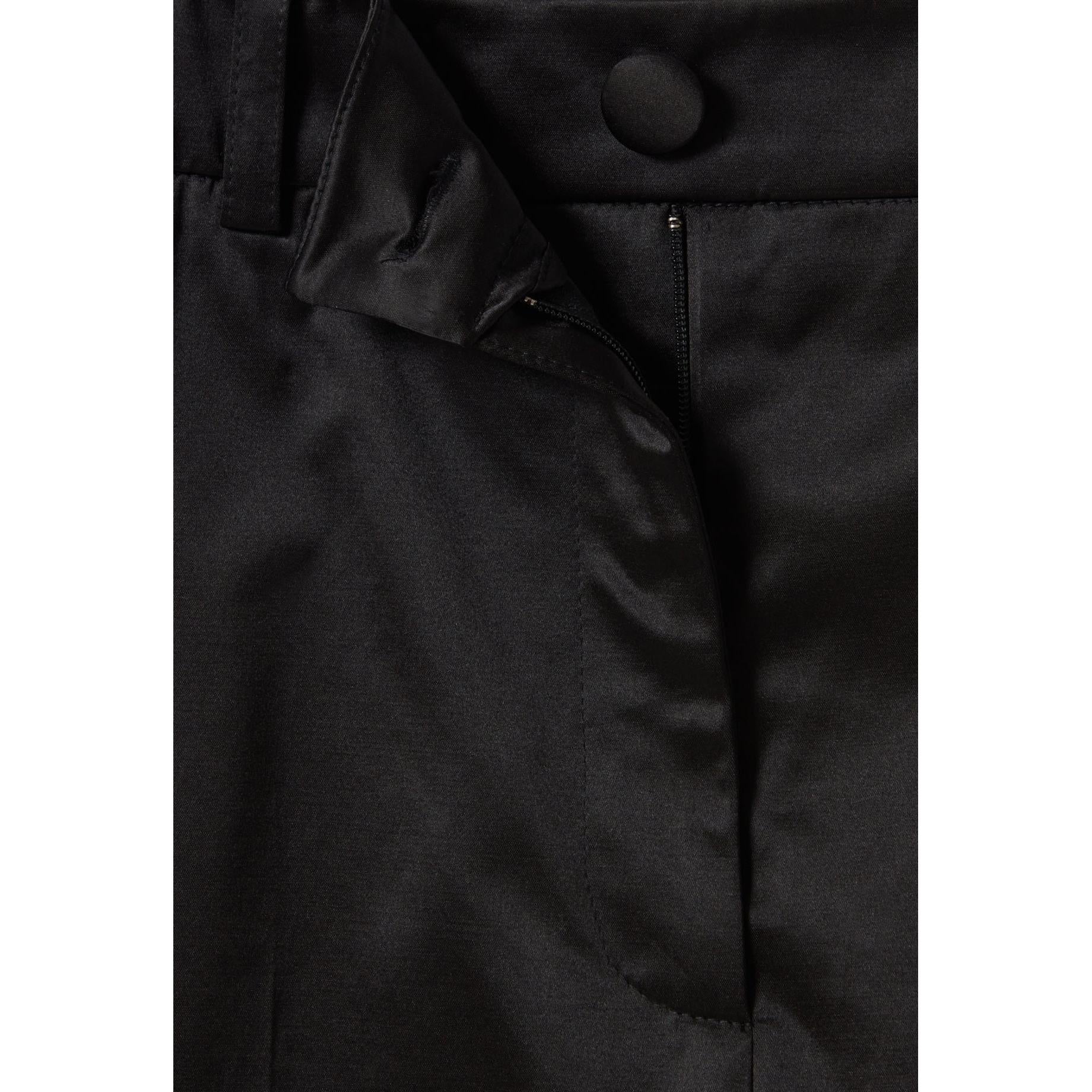 Pantalon Satiné Slim Droit Noir - Image 5