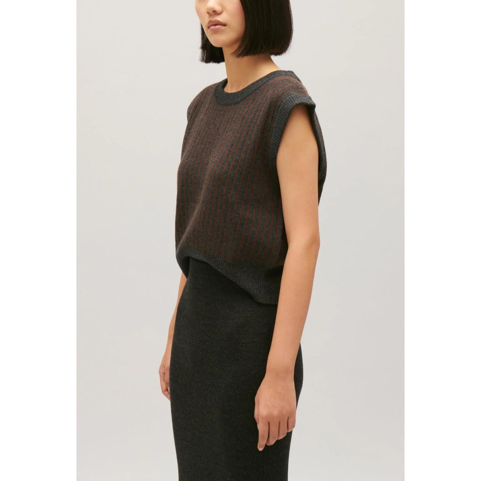 Pull Sans Manches Maille Rayée - Image 4