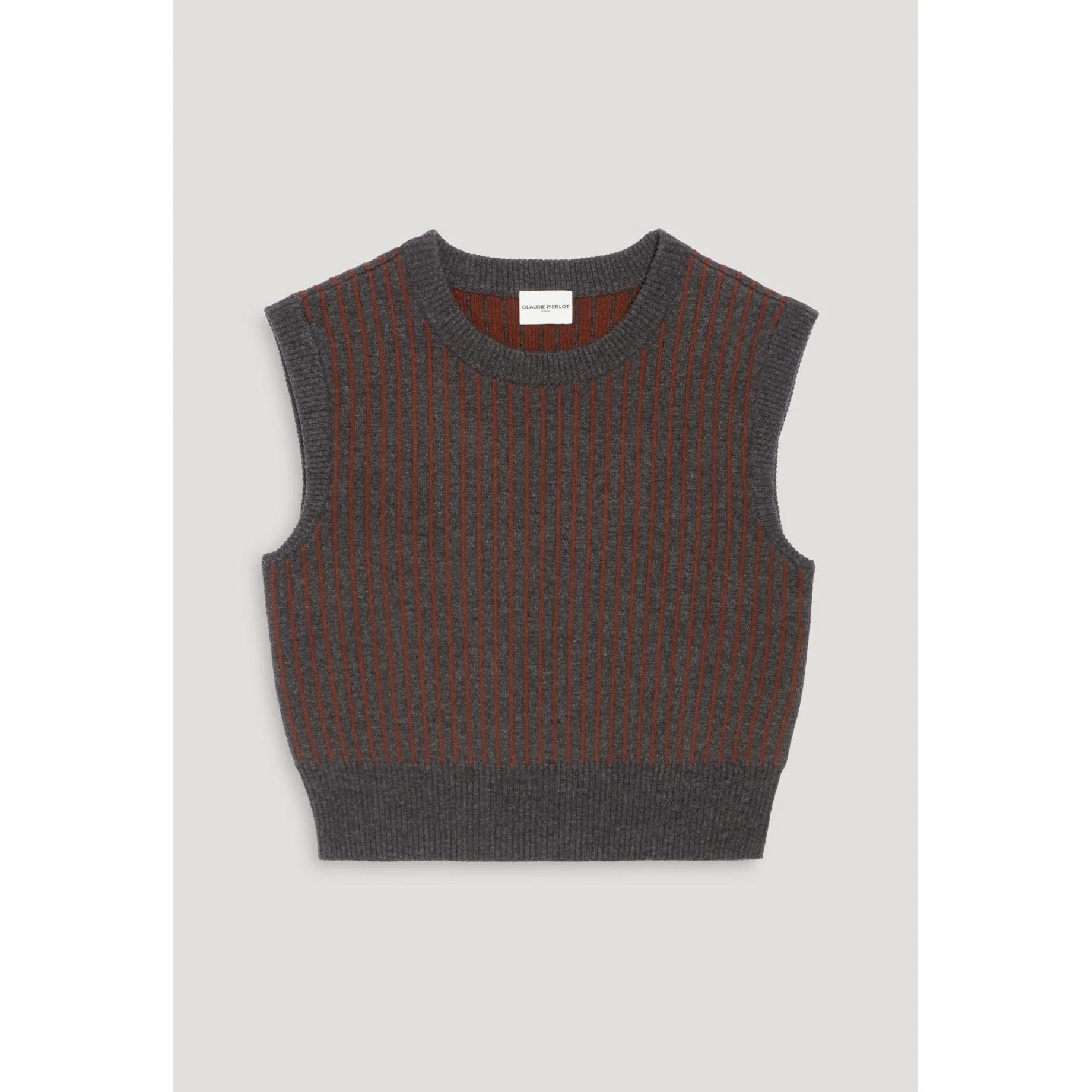Pull Sans Manches Maille Rayée - Image 6