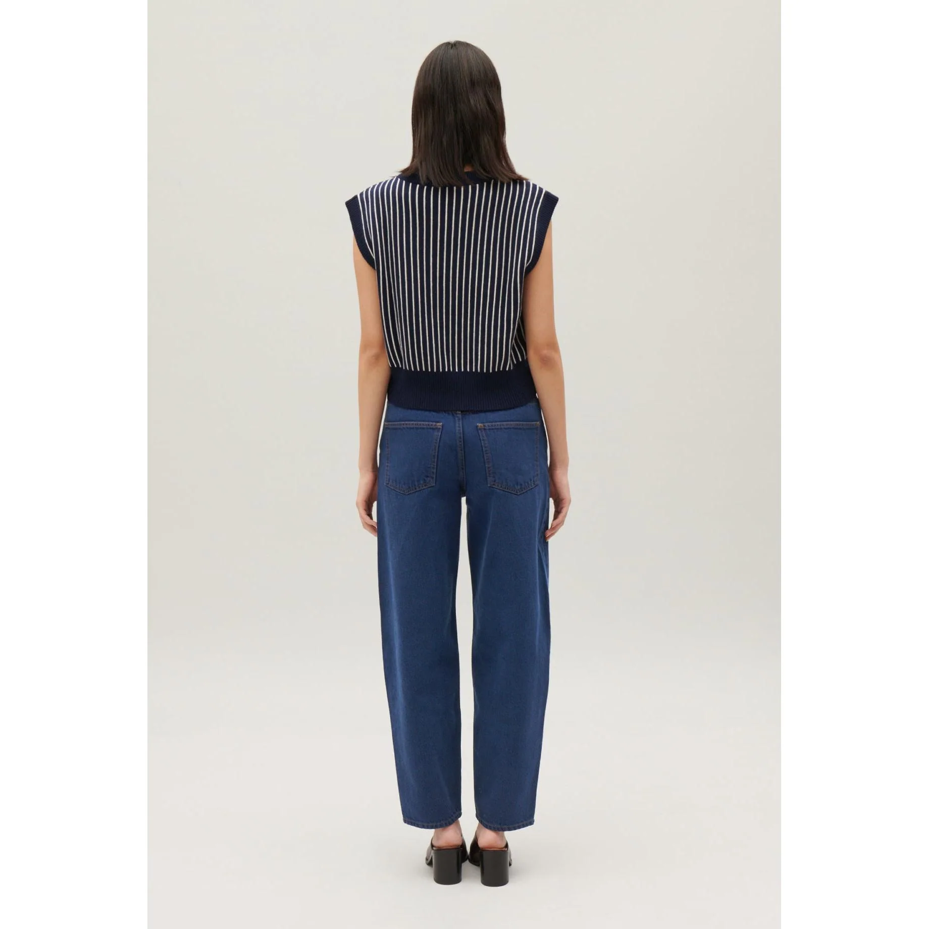 Pull Sans Manches Maille Rayée - Image 4