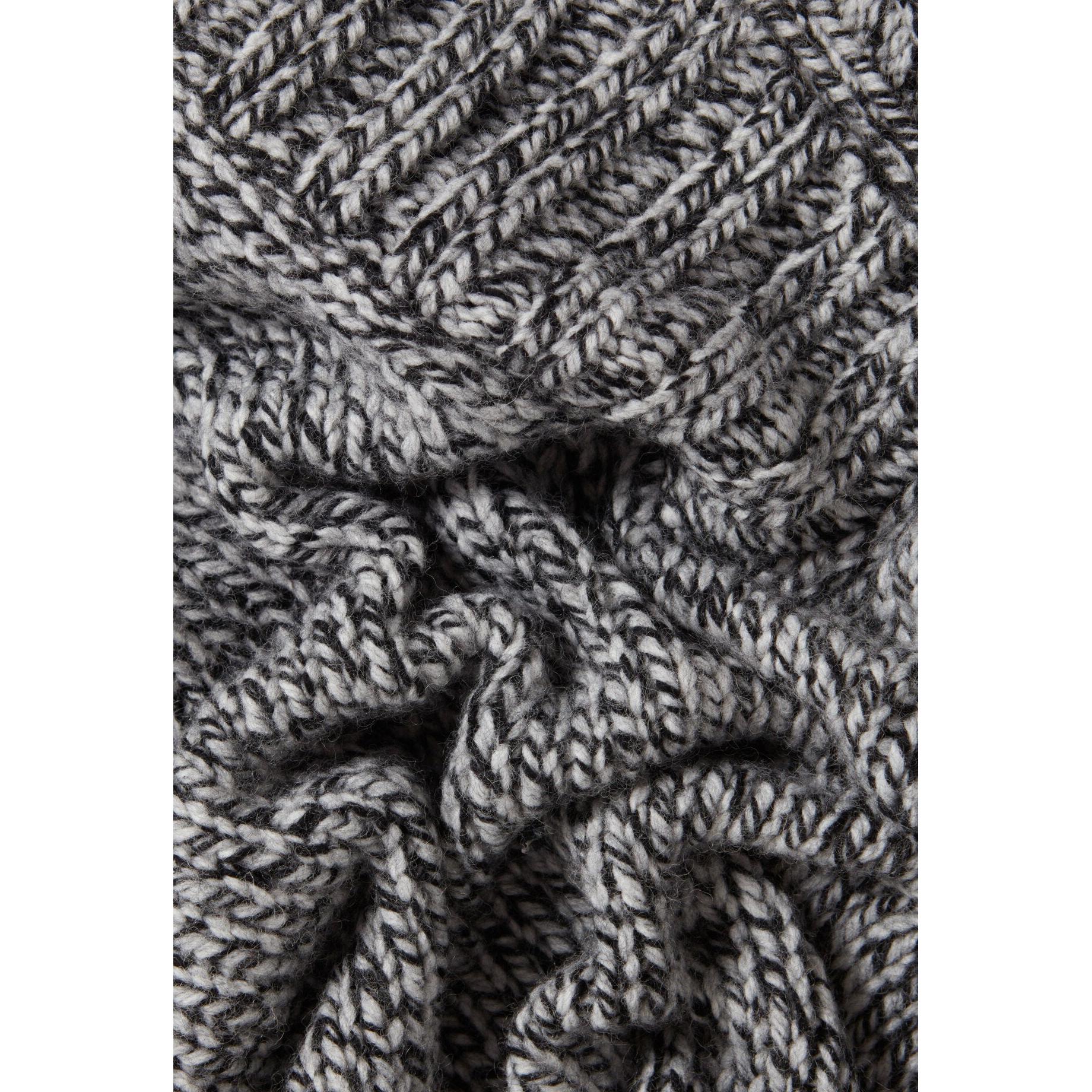 Pull Grosse Maille Col V Gris - Image 6