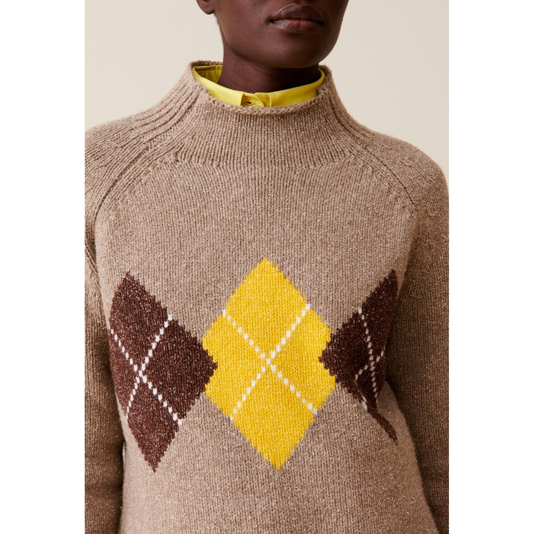 Pull Oversized Col Cheminée Motifs - Image 4