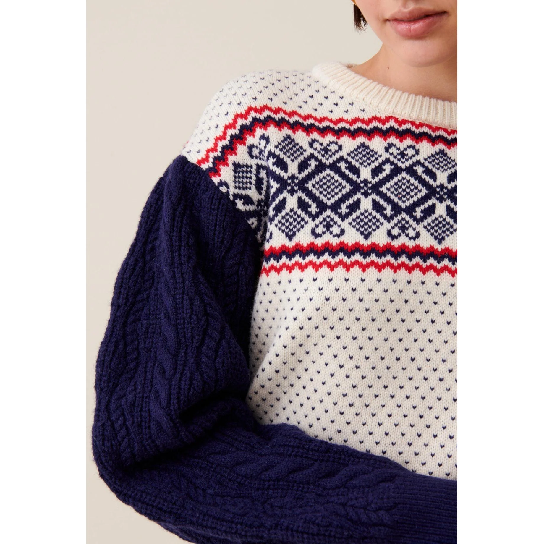Pull Maille Motifs Col Rond - Image 3