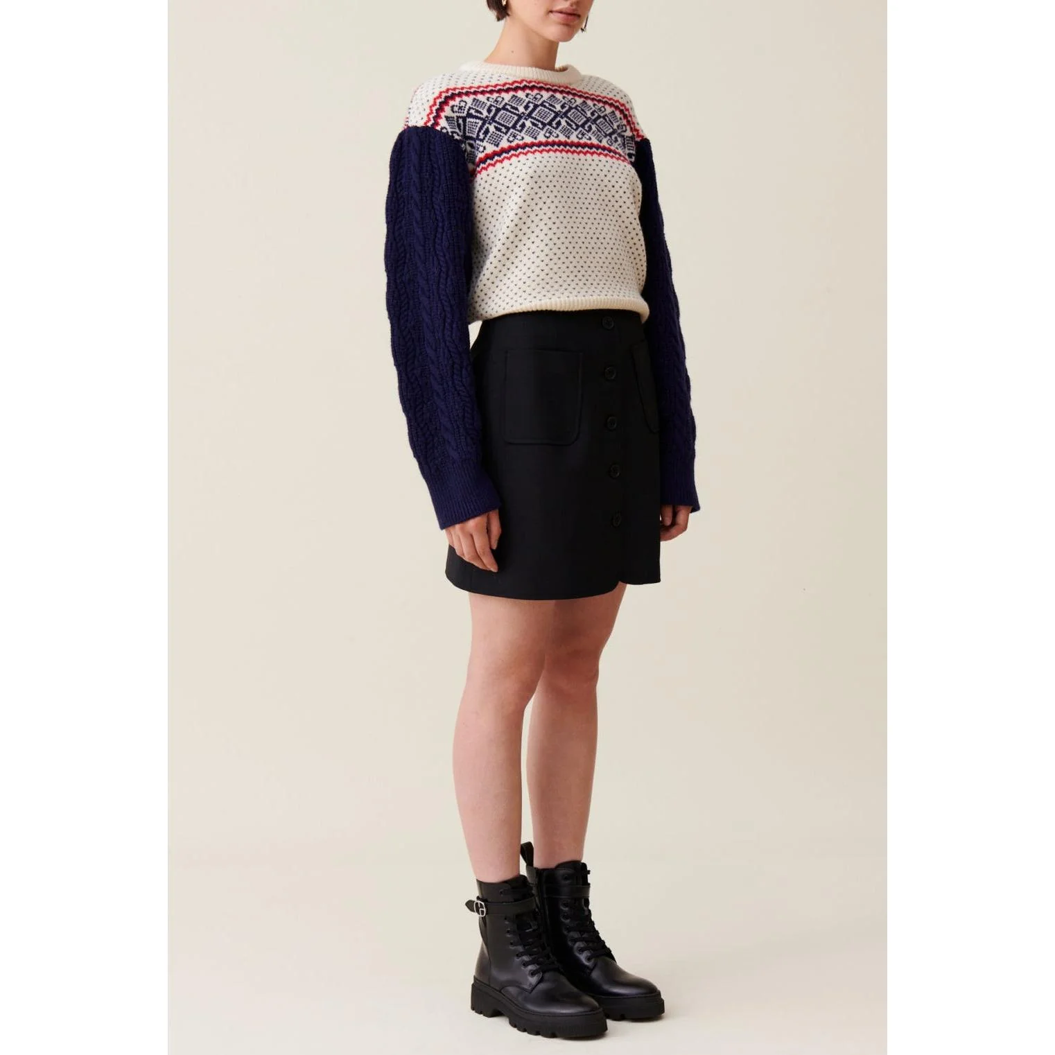 Pull Maille Motifs Col Rond - Image 4