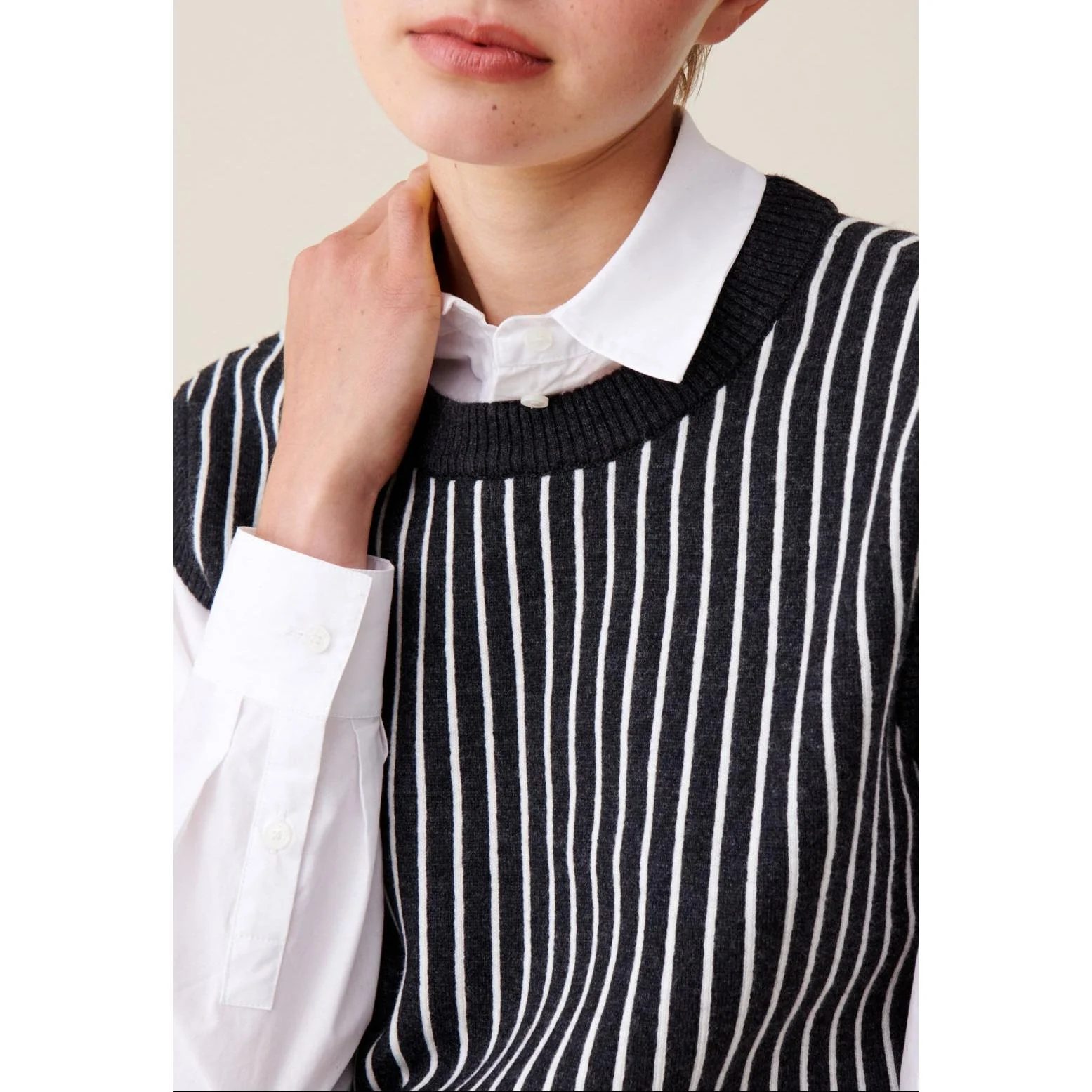 Pull Rayé Sans Manches Maille - Image 3