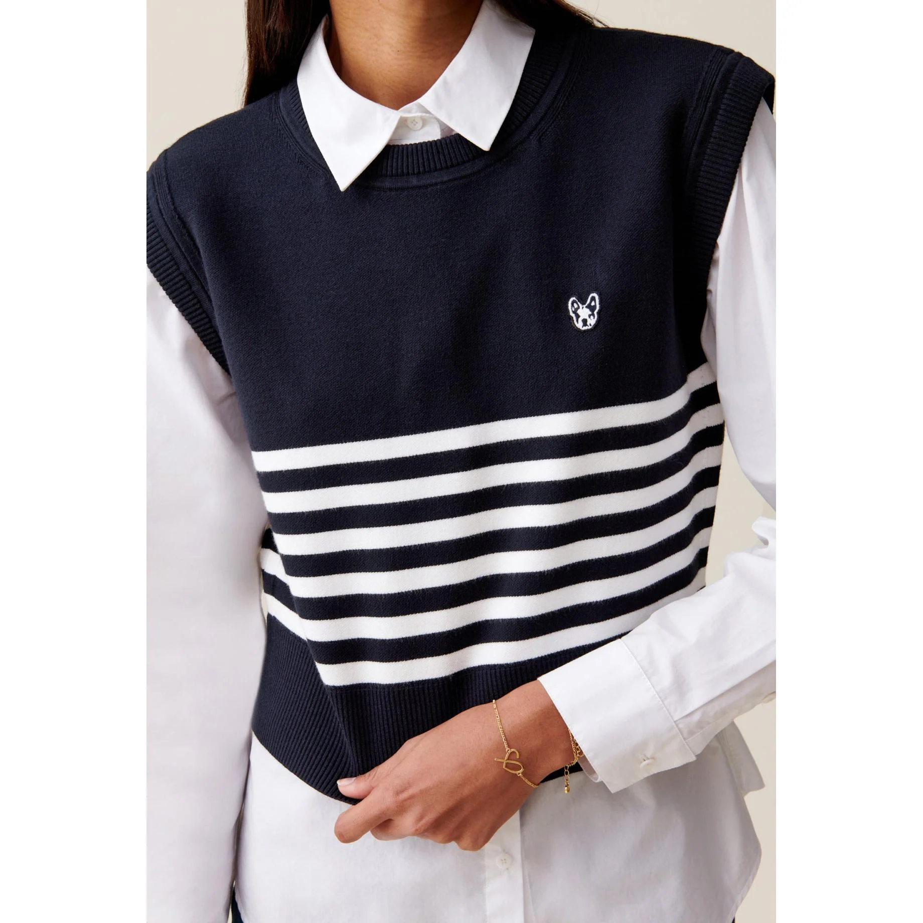 Pull Jean Toto Rayé Sans Manches - Image 3
