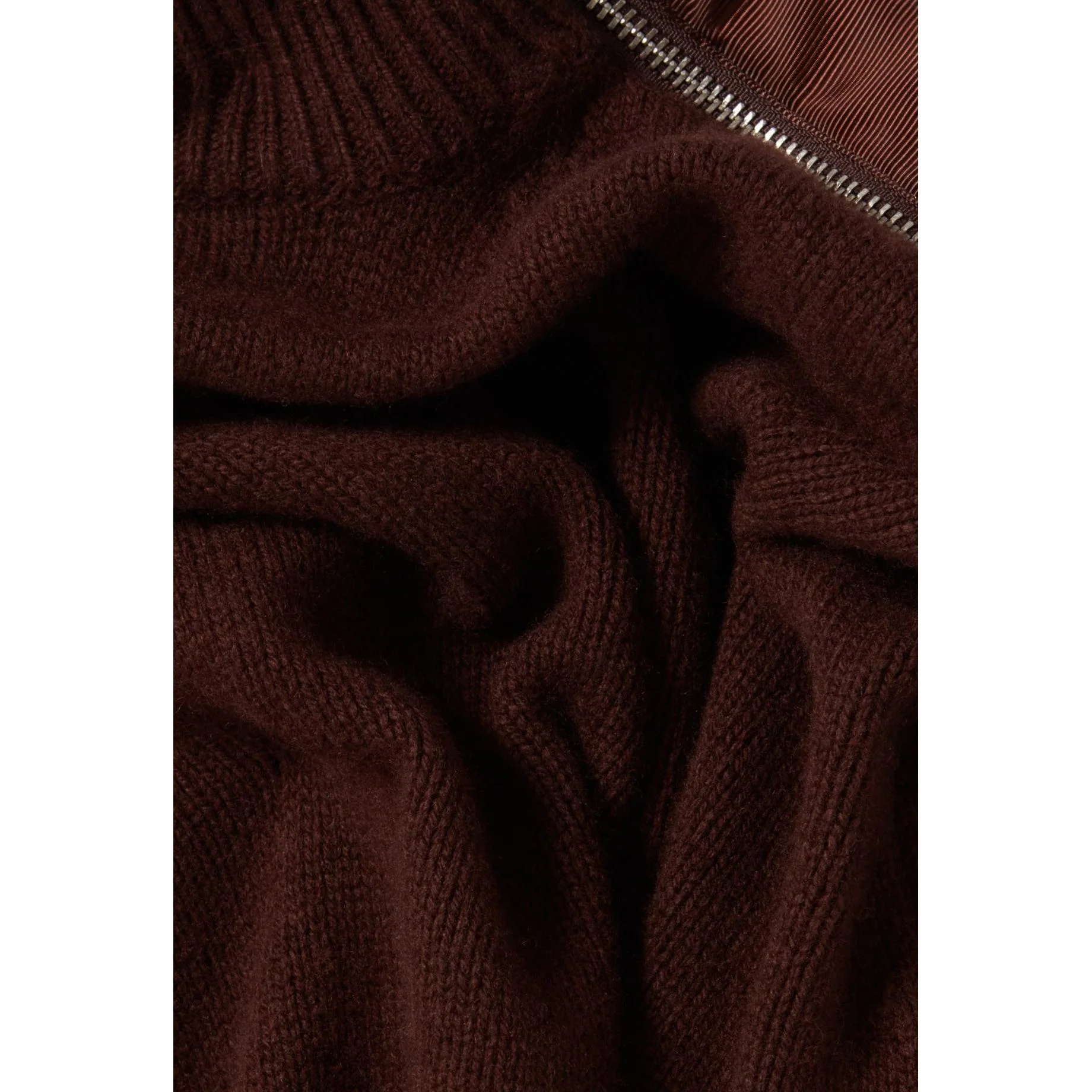 Pull Col Montant Zippé Marron - Image 6