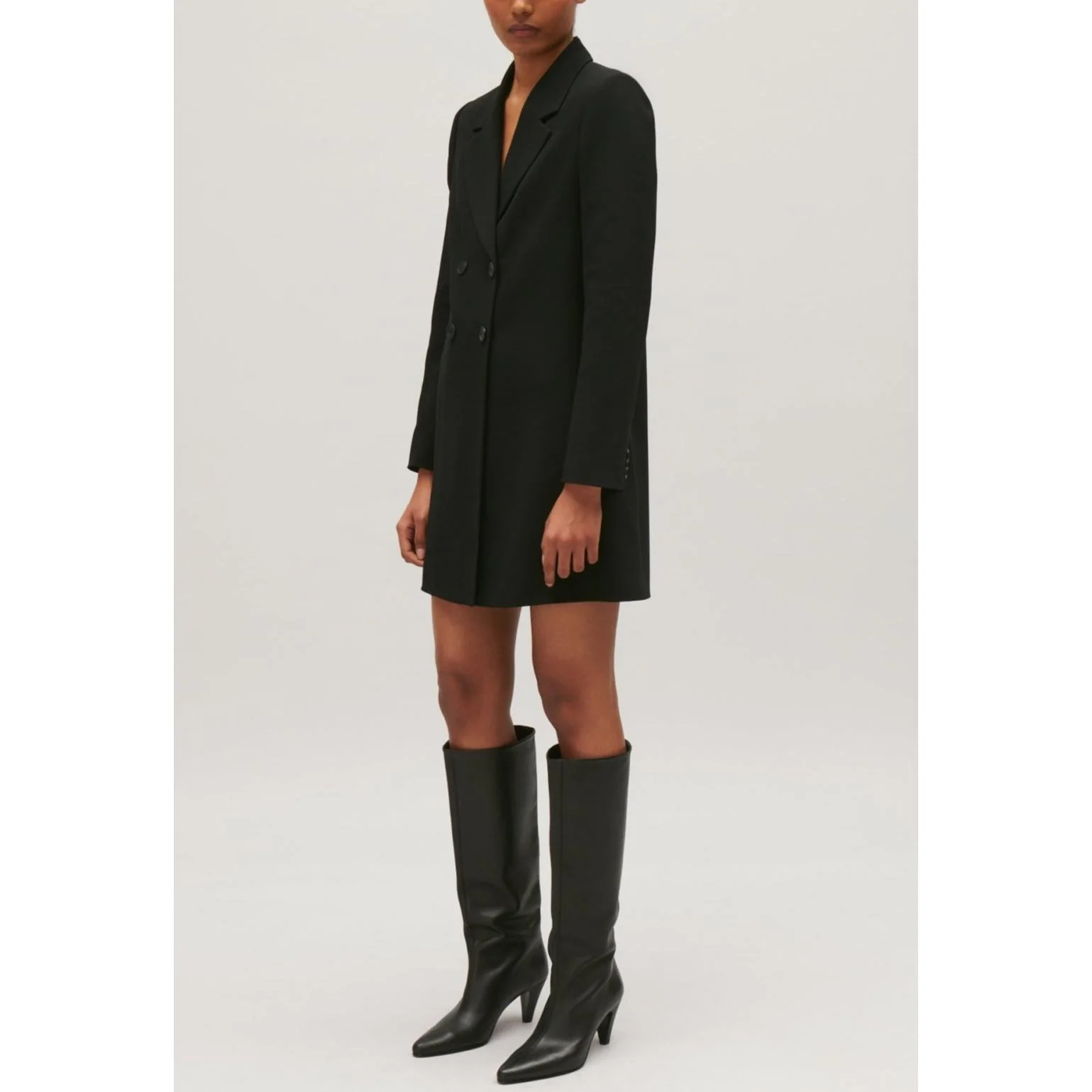 Robe Courte Tailleur Noir - Image 4