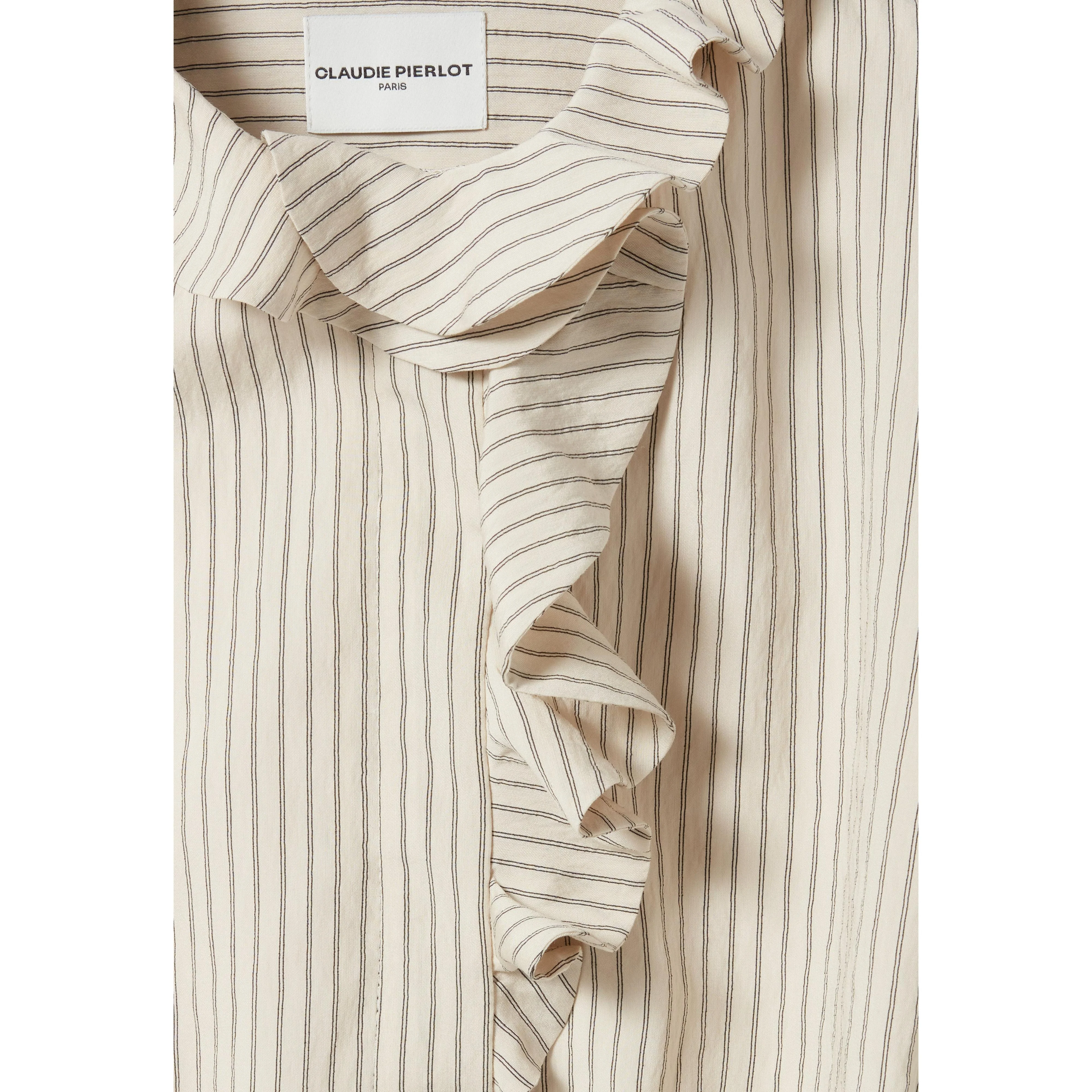 Robe Rayée Col Volanté - Image 6